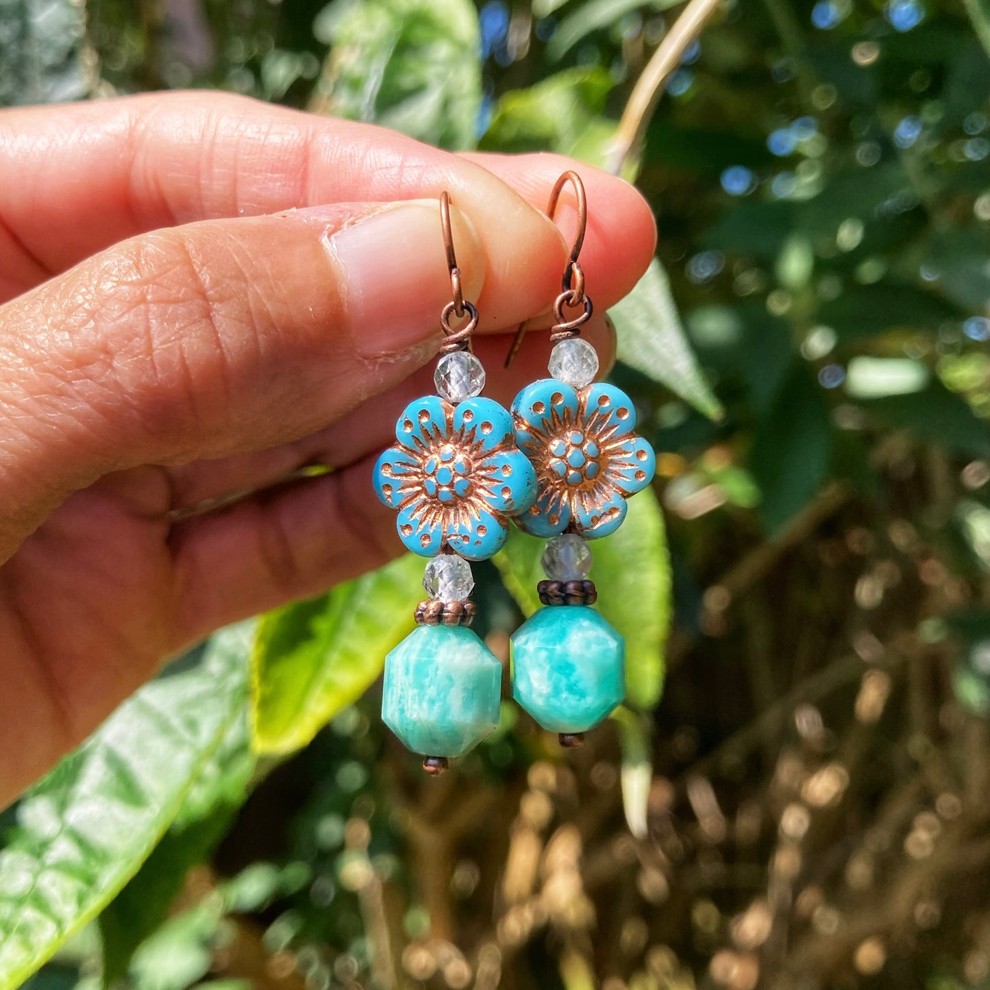 Amazonite Primrose Earrings