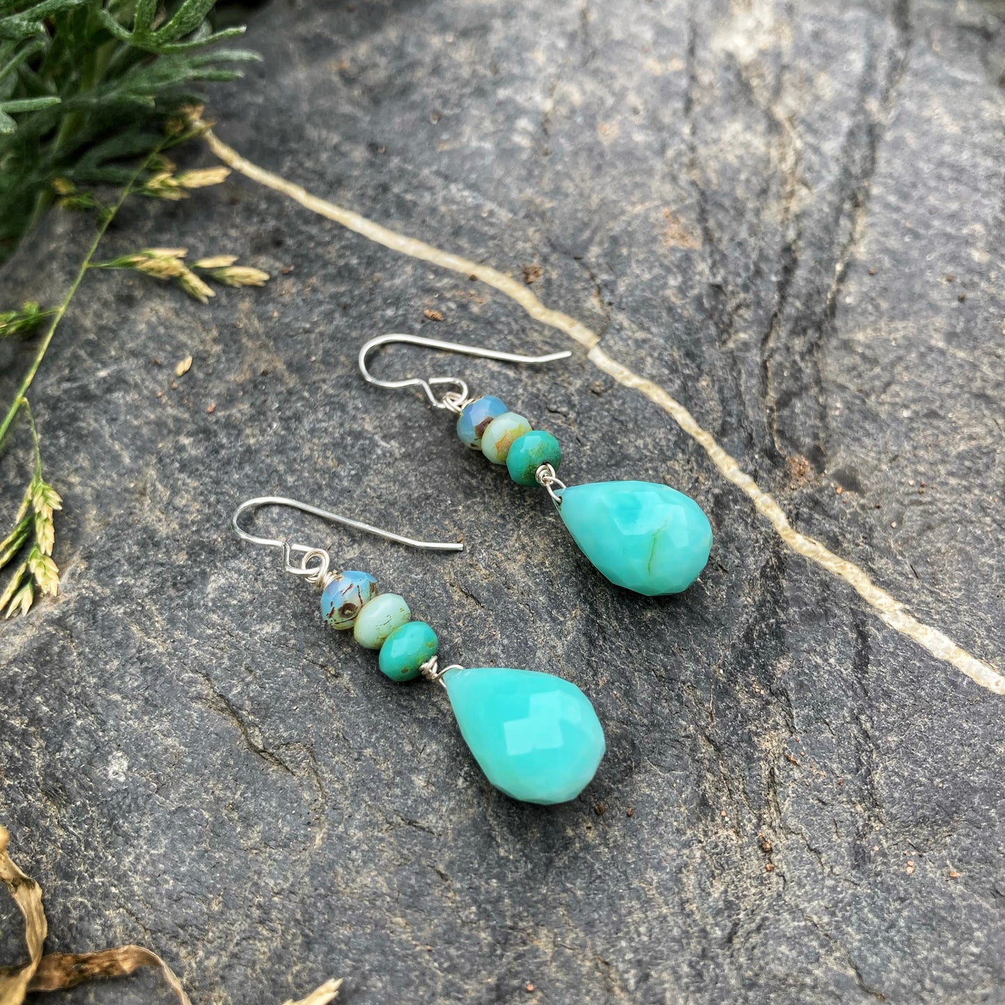 Peruvian Opal Drop Earrings