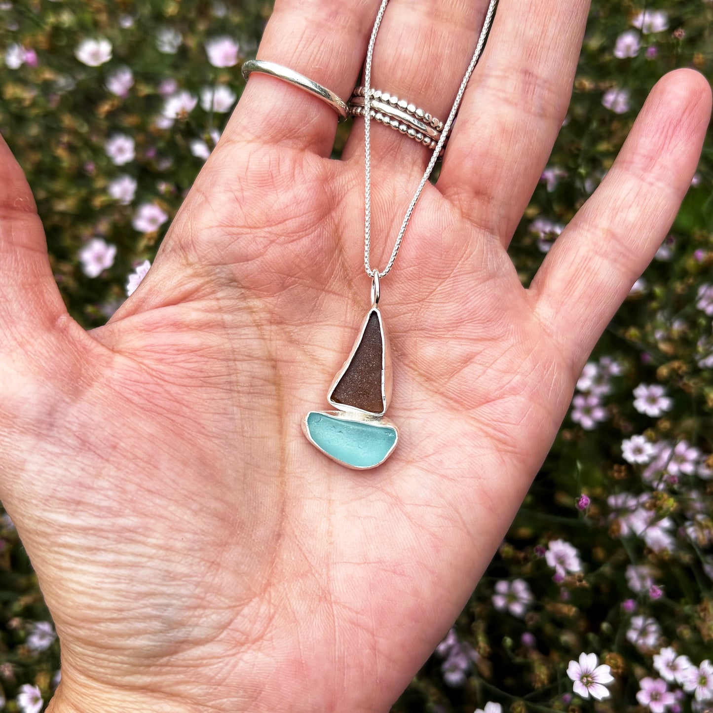 Amber Sailboat Necklace