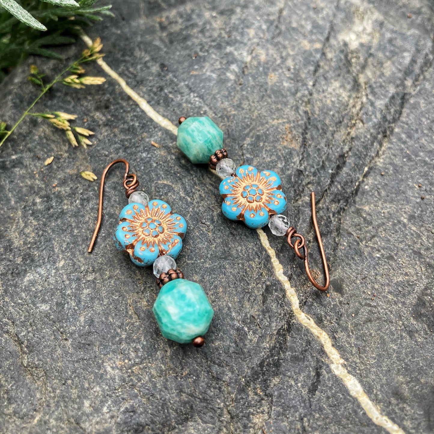 Amazonite Primrose Earrings