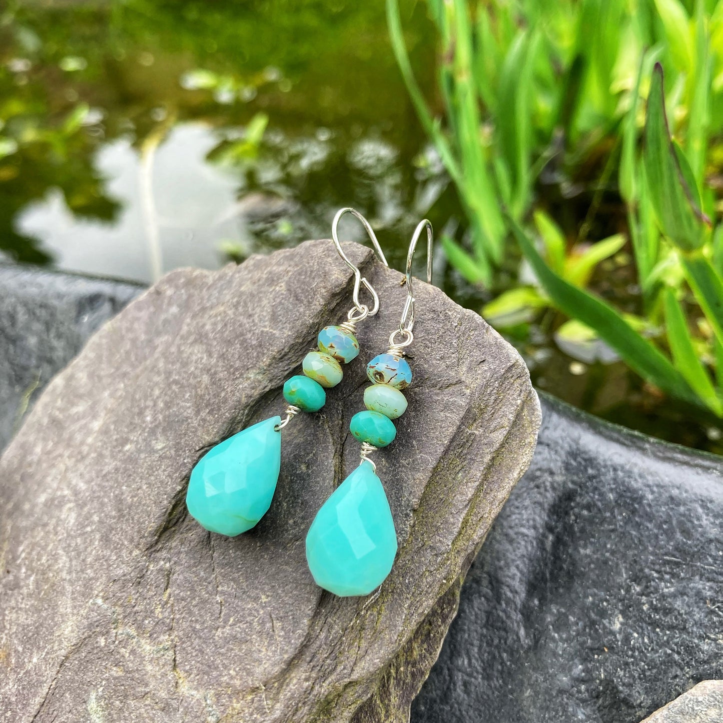 Peruvian Opal Drop Earrings