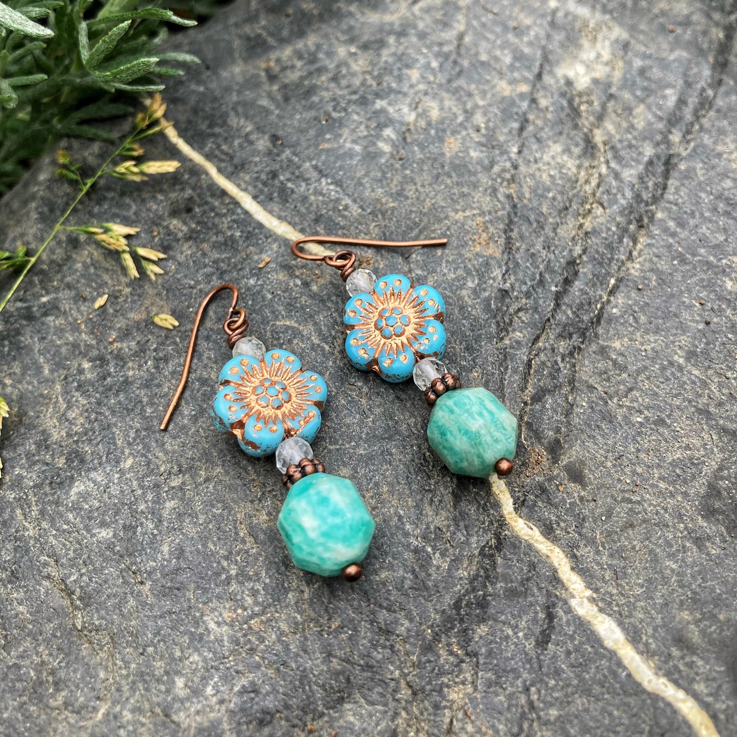 Amazonite Primrose Earrings