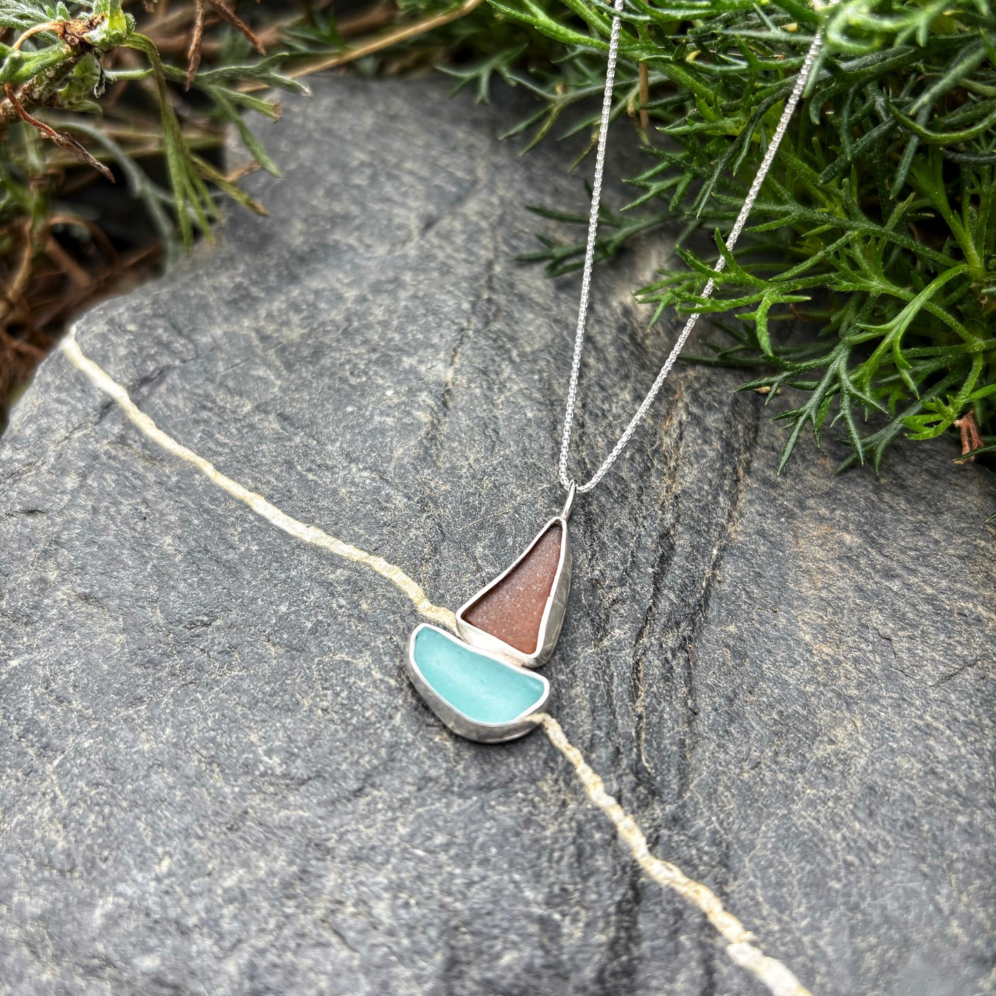 Amber Sailboat Necklace