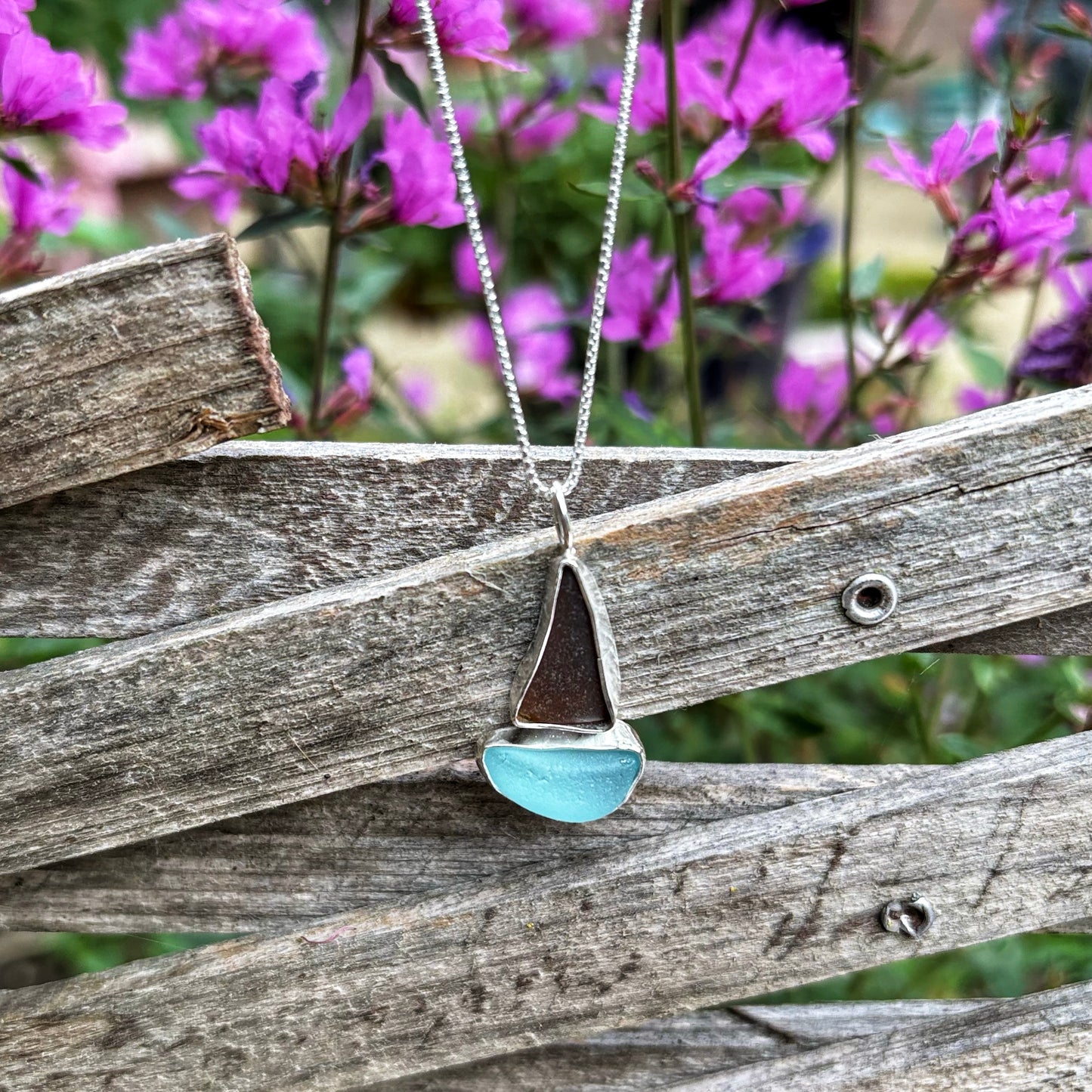 Amber Sailboat Necklace