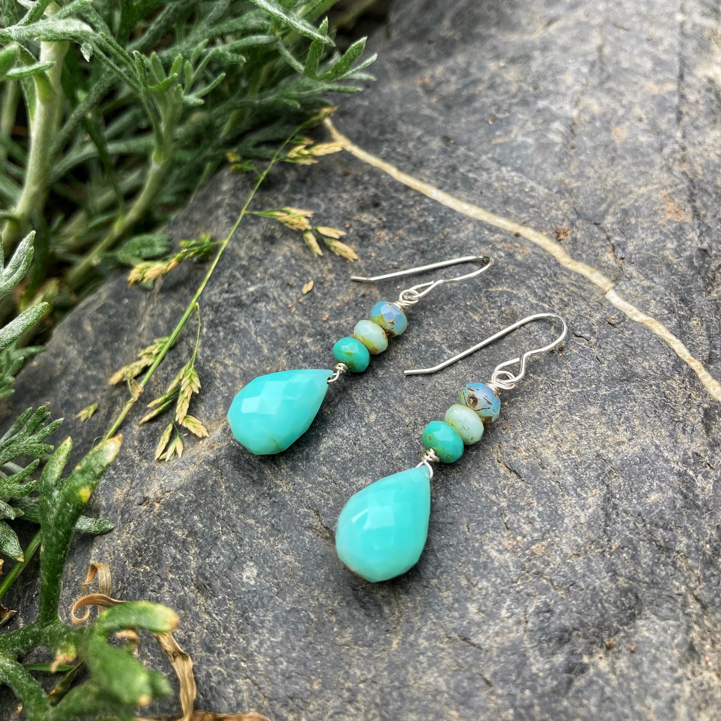 Peruvian Opal Drop Earrings