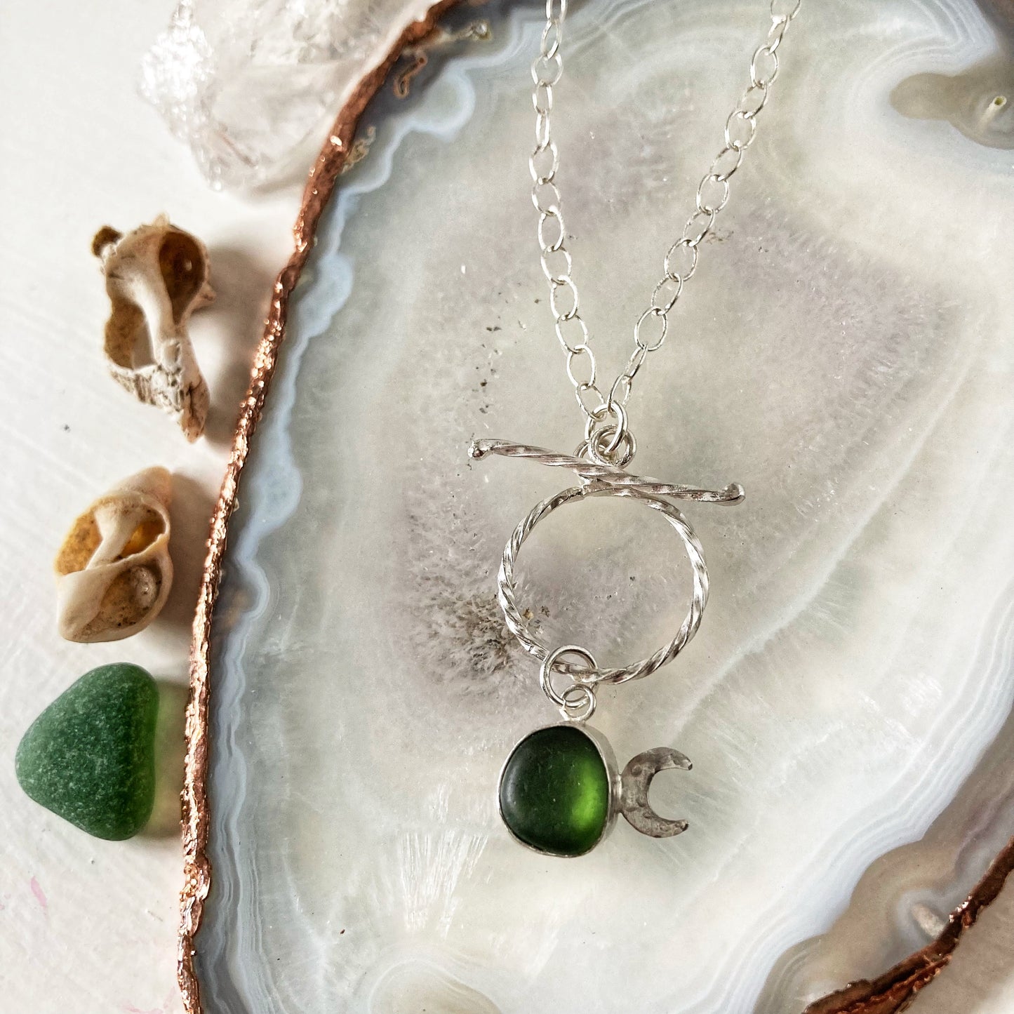 Moonlit Forest Sea Glass Necklace