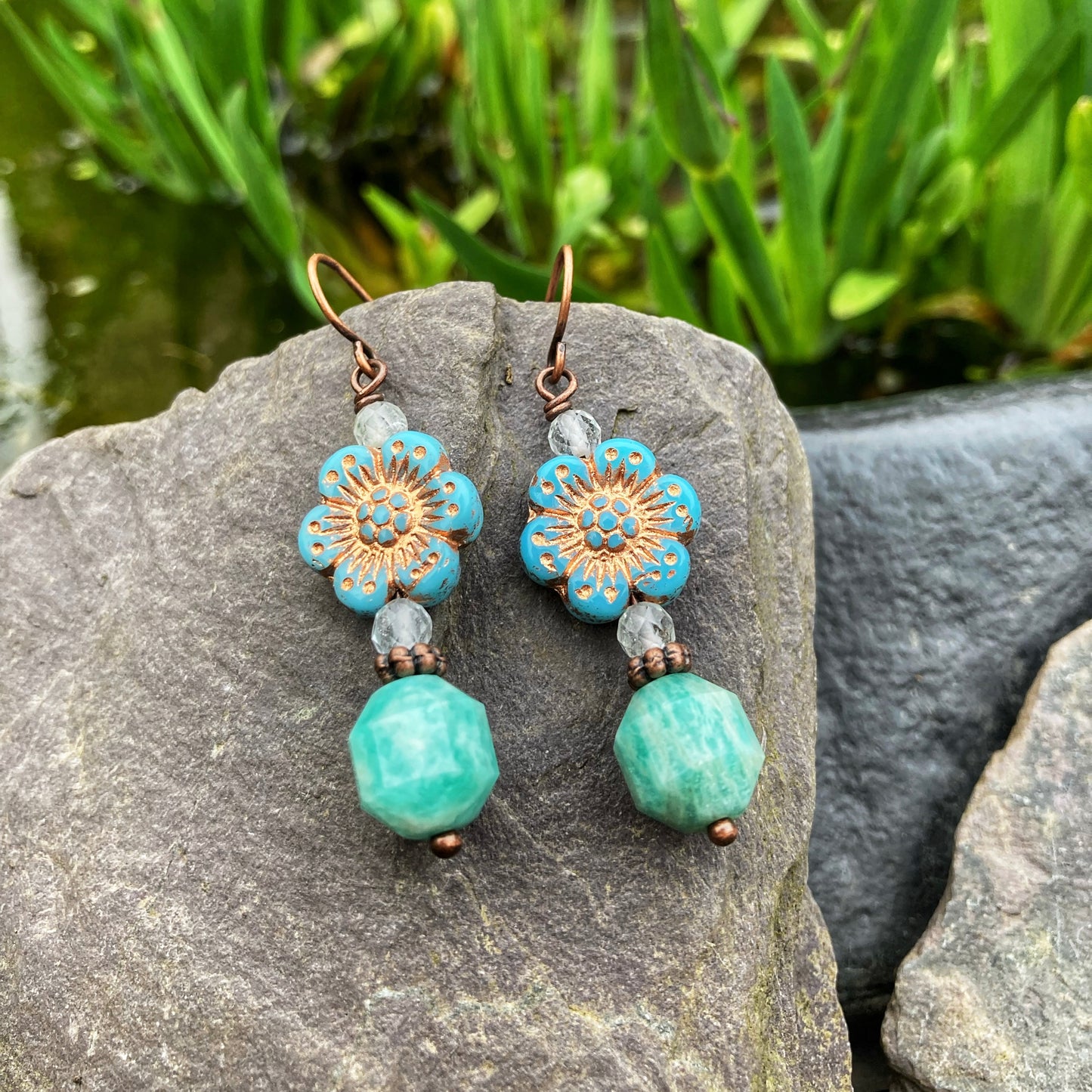 Amazonite Primrose Earrings