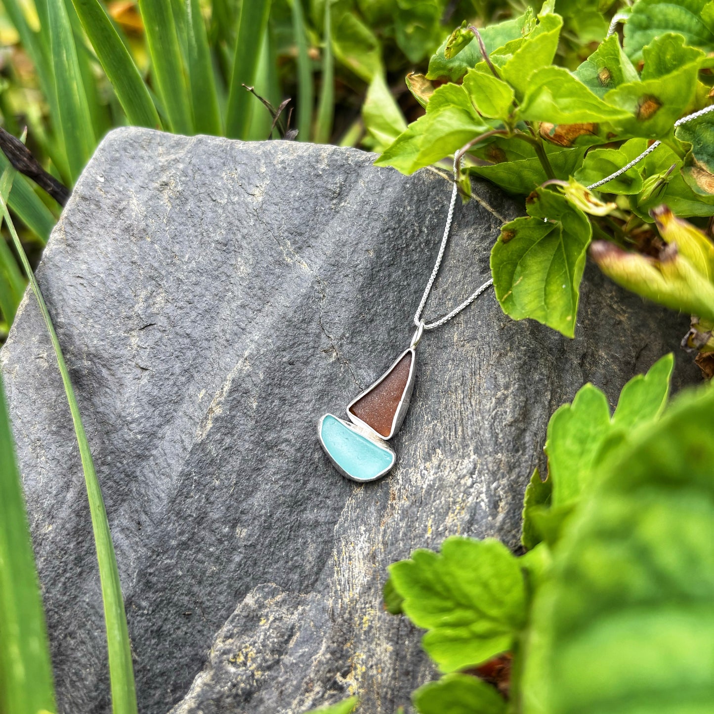 Amber Sailboat Necklace