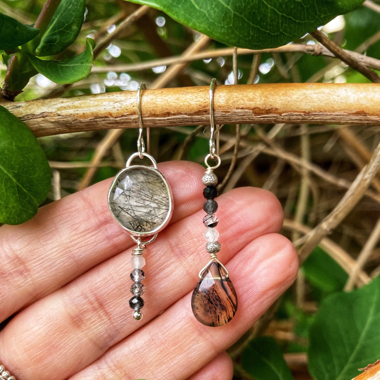 Light and Dark Moon Earrings