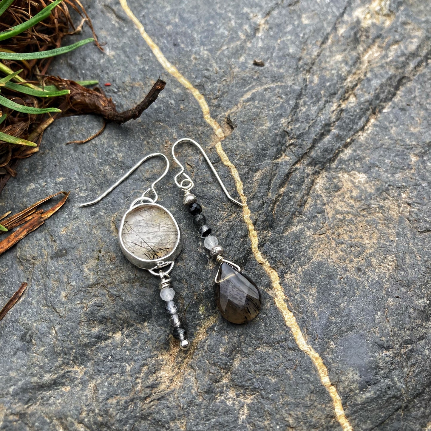 Light and Dark Moon Earrings