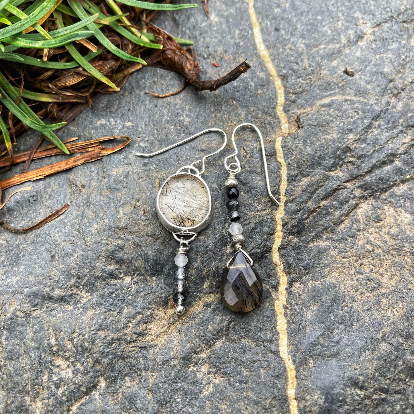 Light and Dark Moon Earrings