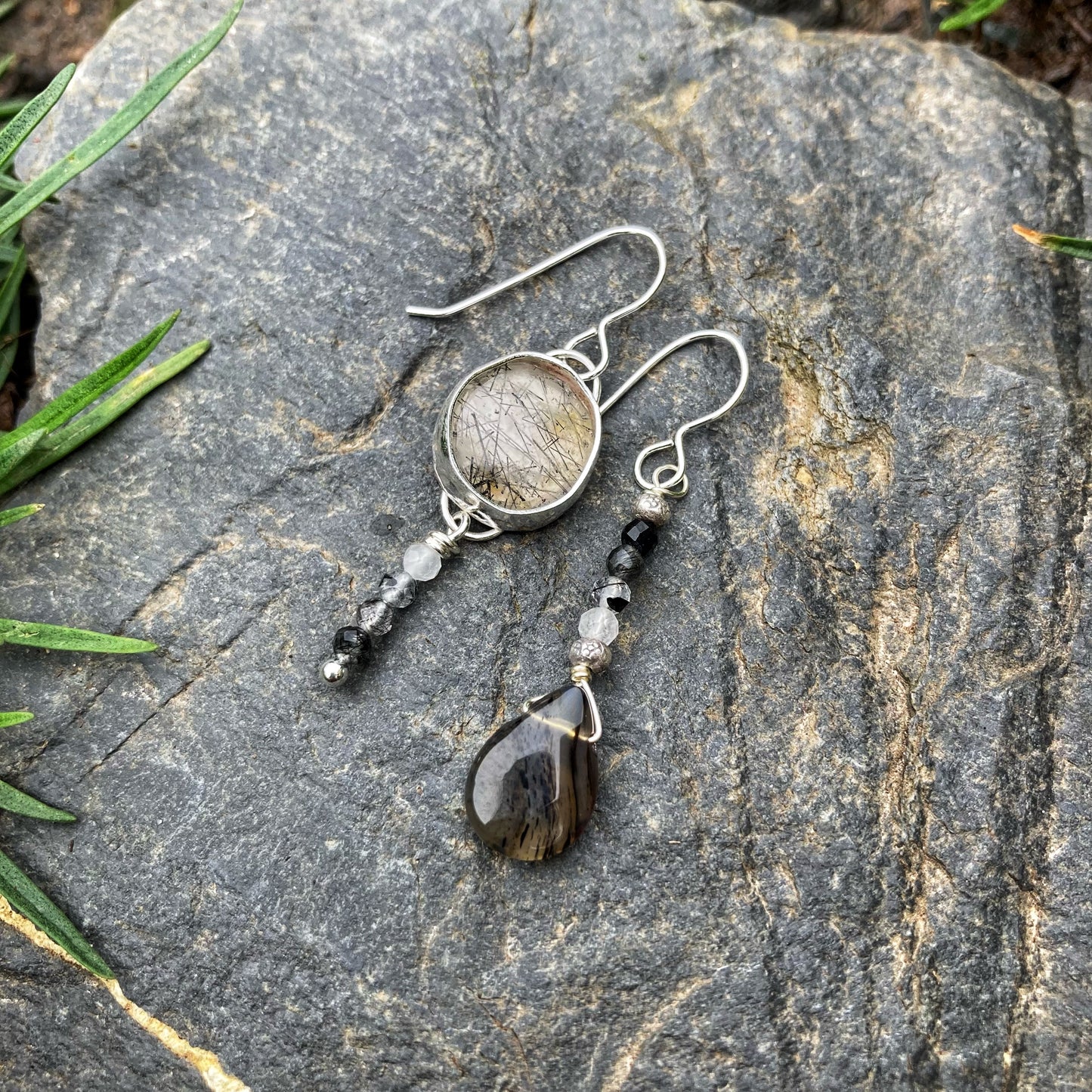 Light and Dark Moon Earrings