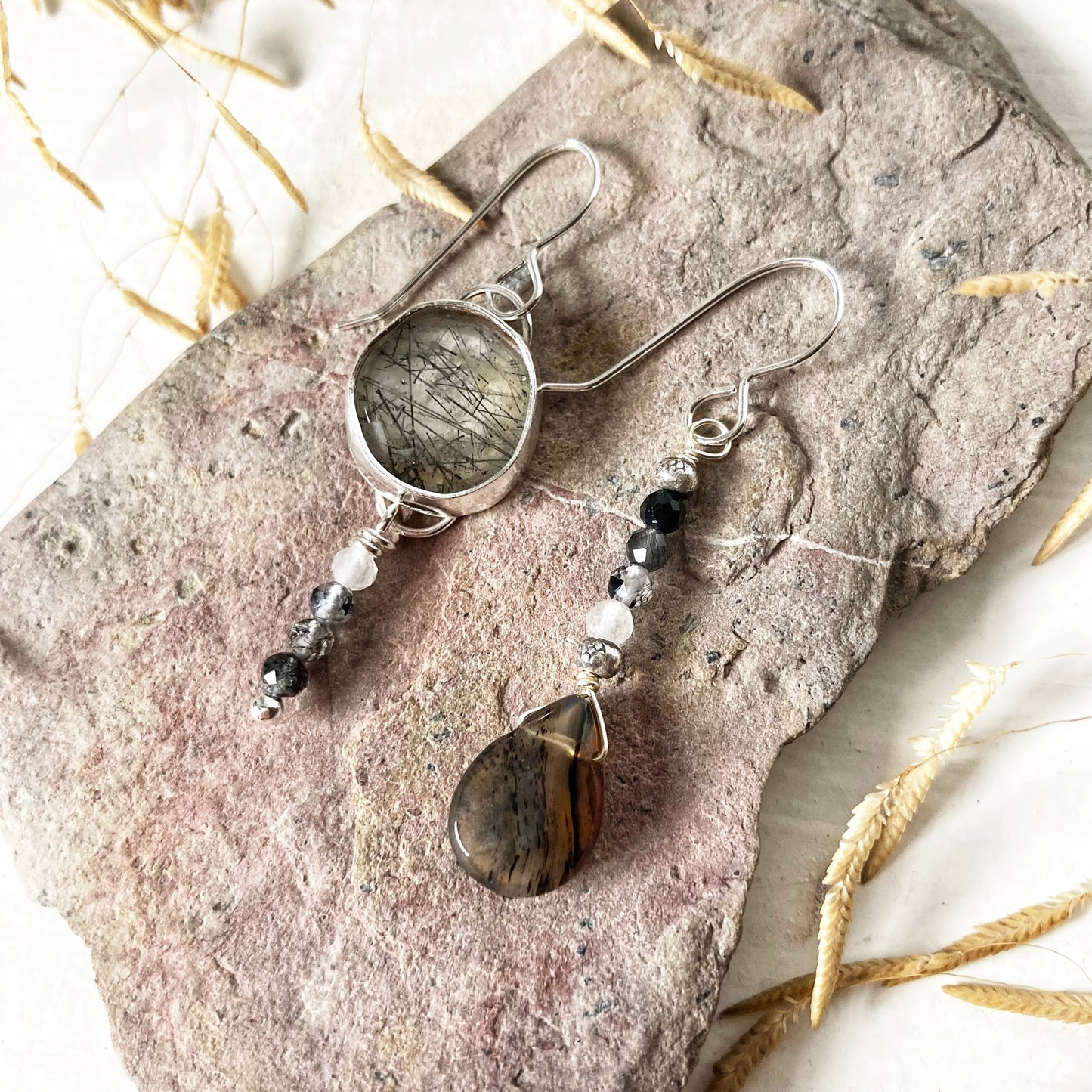 Light and Dark Moon Earrings