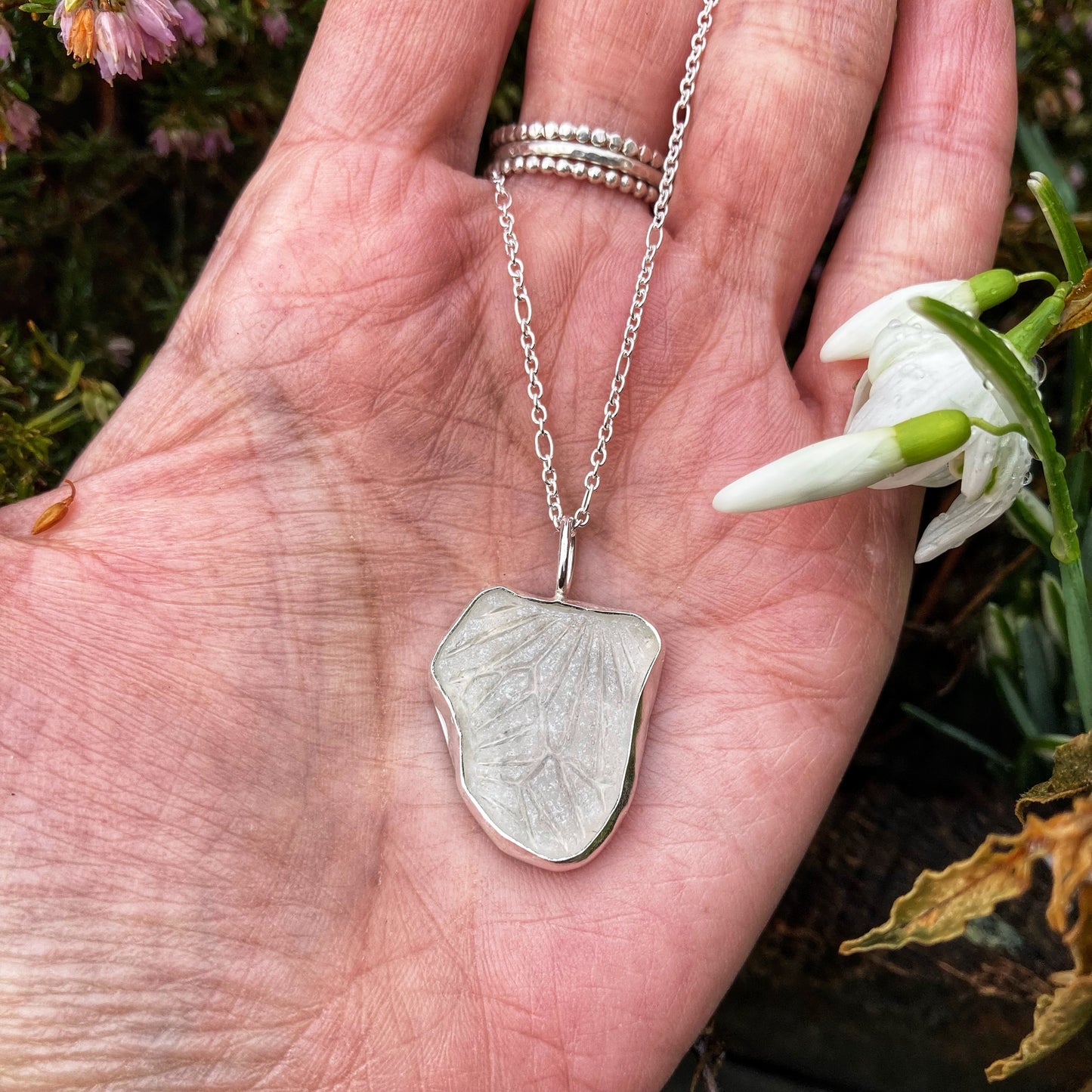 Patterned Sea Glass Necklace