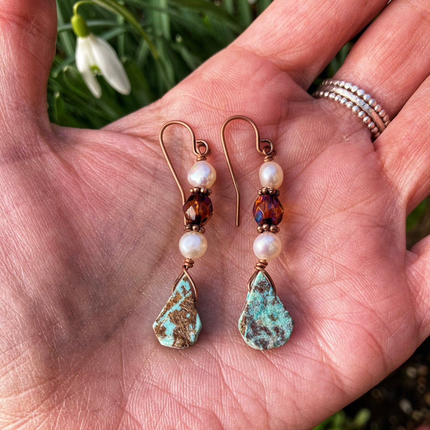 Peruvian Turquoise Chrysocolla Earrings