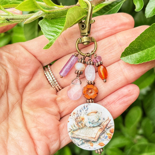 Bookish Cottagecore Bag Charm