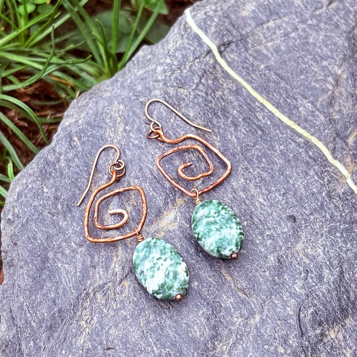 Tree Agate Dangle Earrings