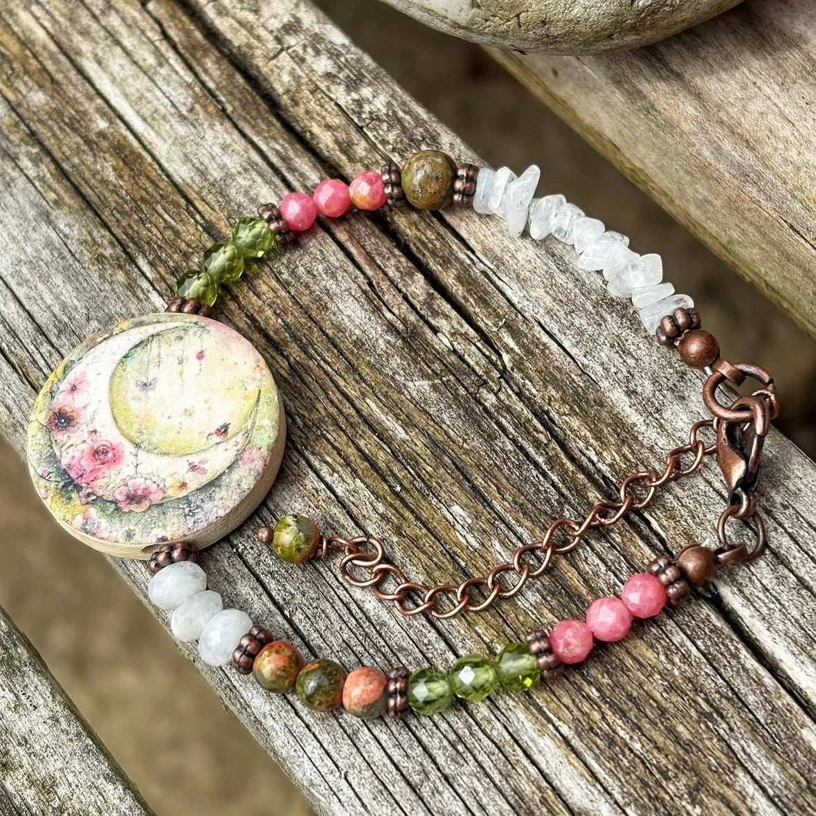 Moonstone Flower Moon Bracelet