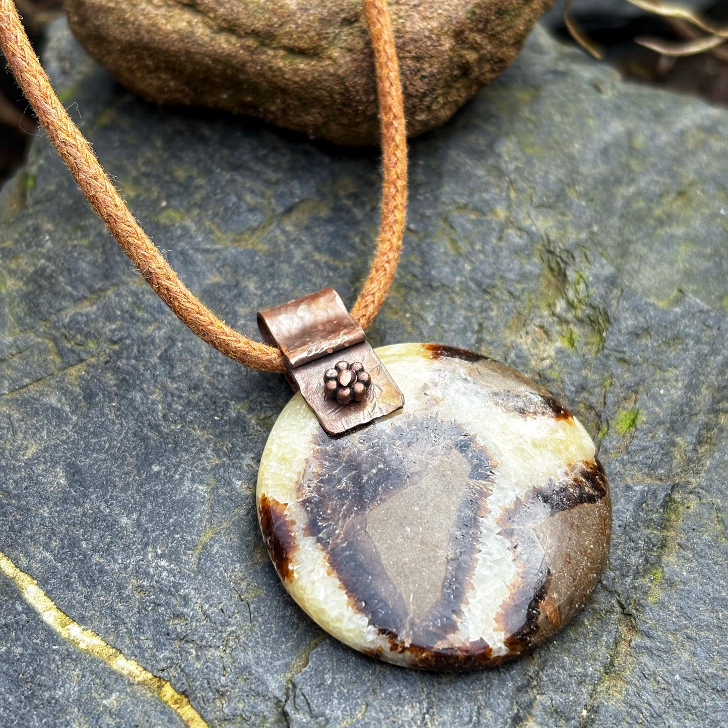 Rustic Dragon Stone Necklace