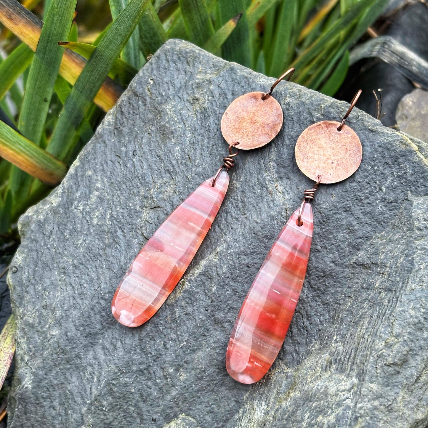 Sunrise Banded Agate Earrings