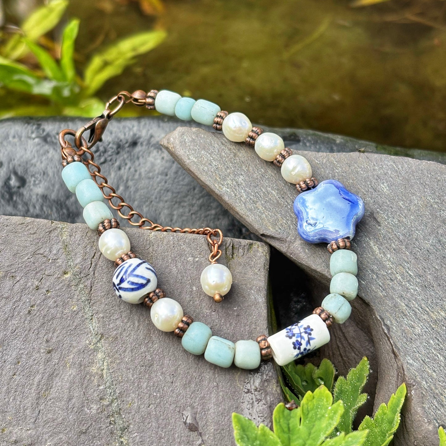 Blue Floral Bracelet