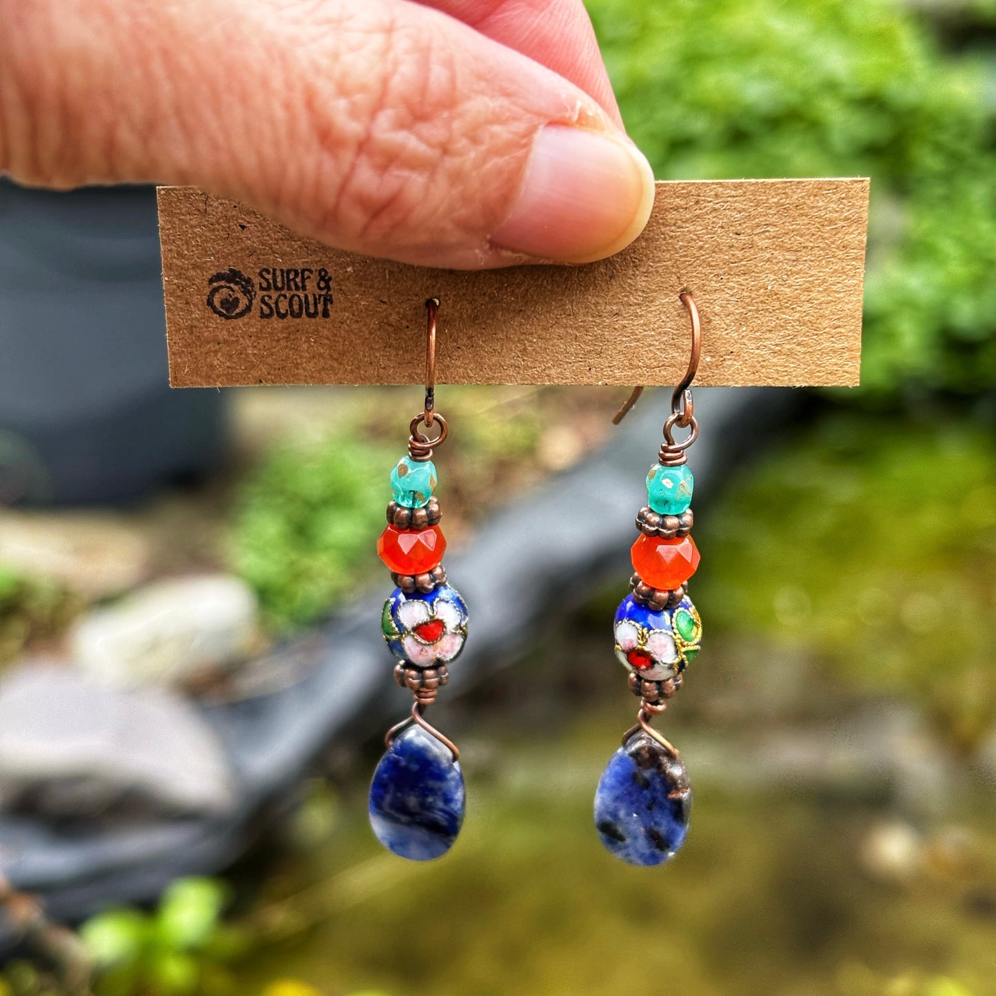 Lapis Flower Earrings