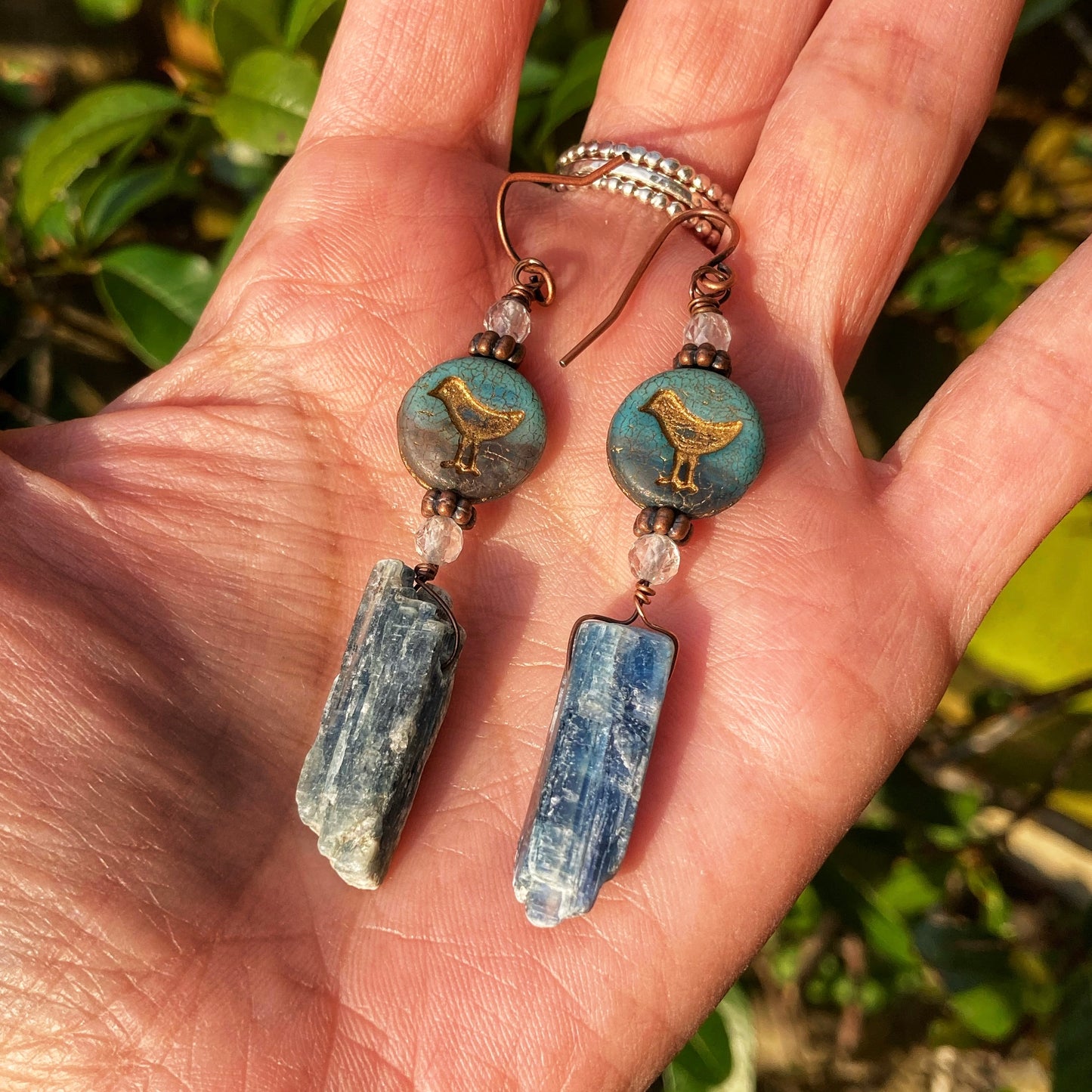 Kyanite Bird Earrings
