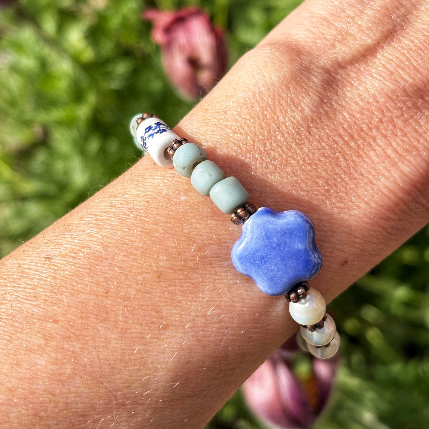 Blue Floral Bracelet