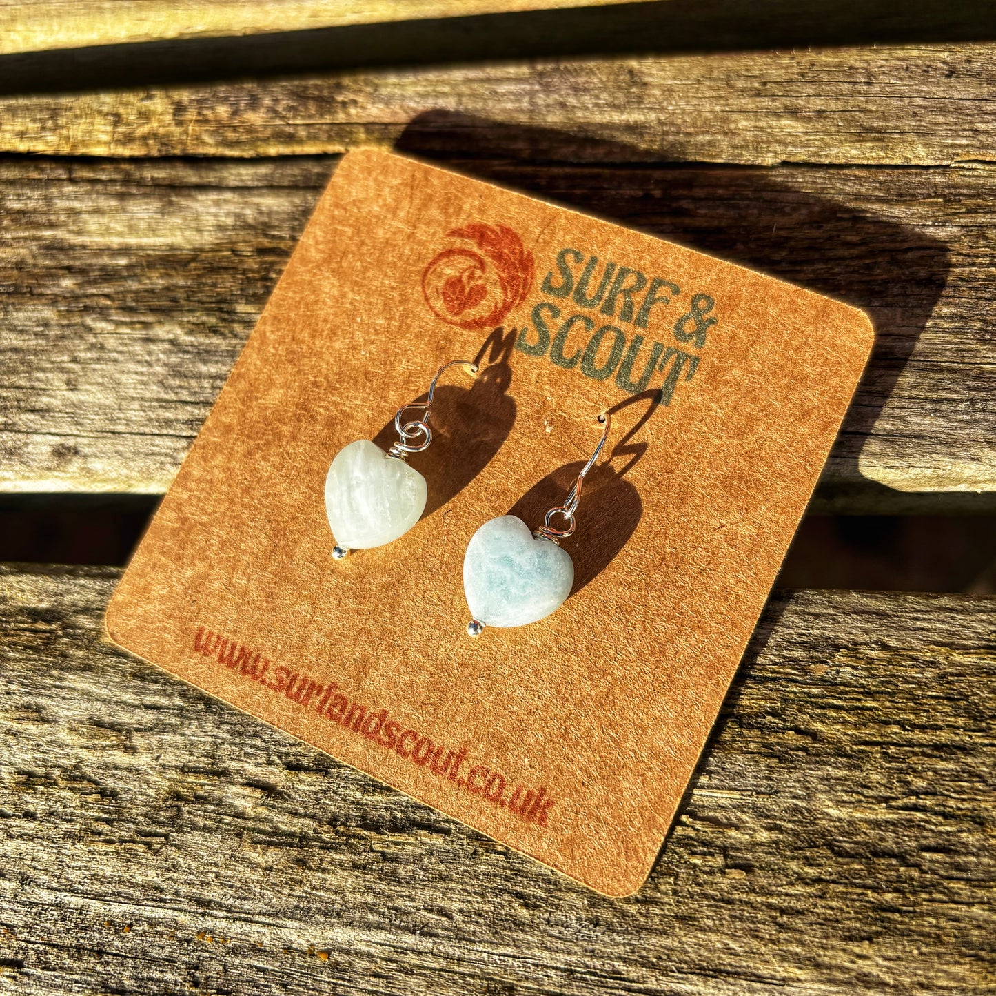 Aquamarine Heart Earrings