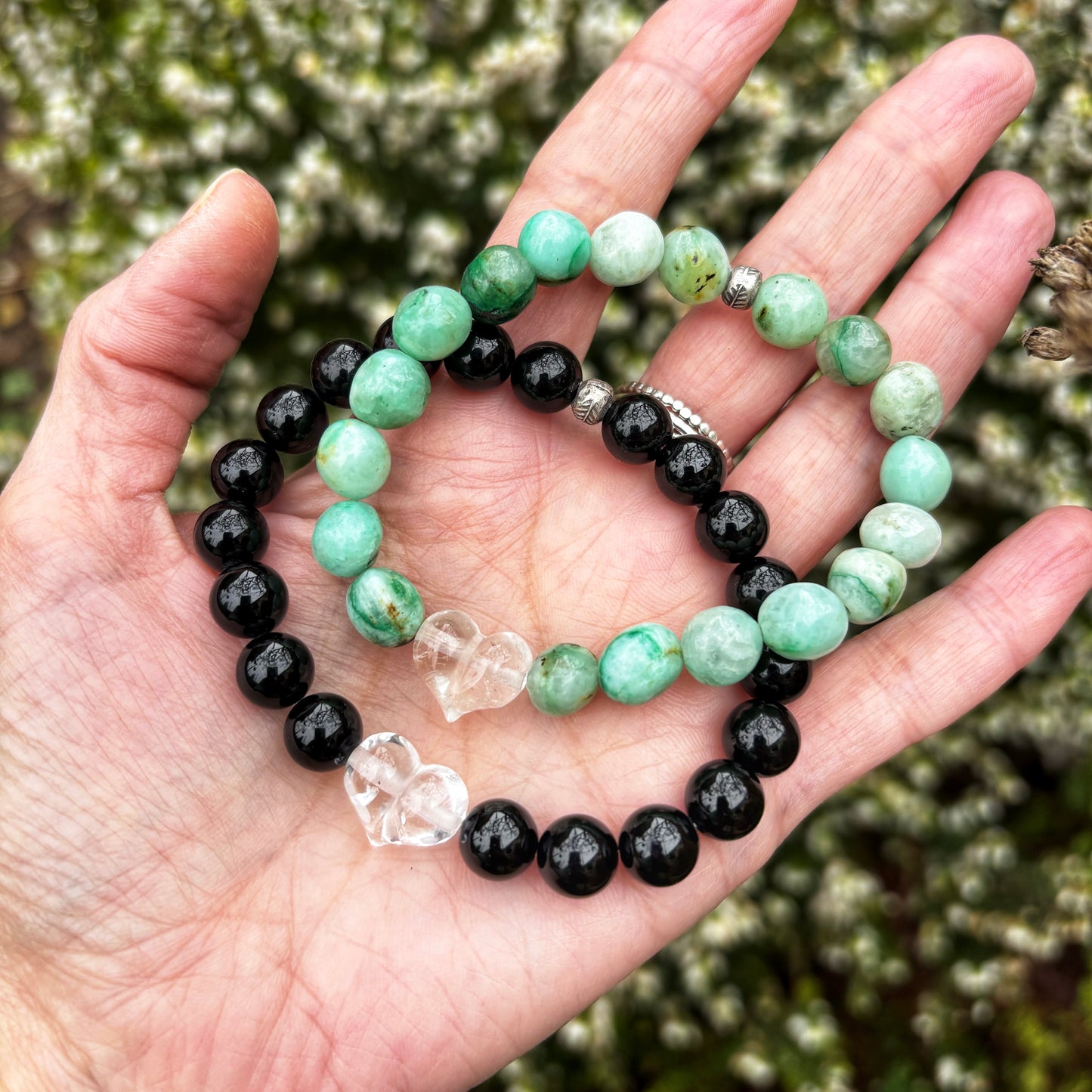 Quartz Crystal Heart Bracelets