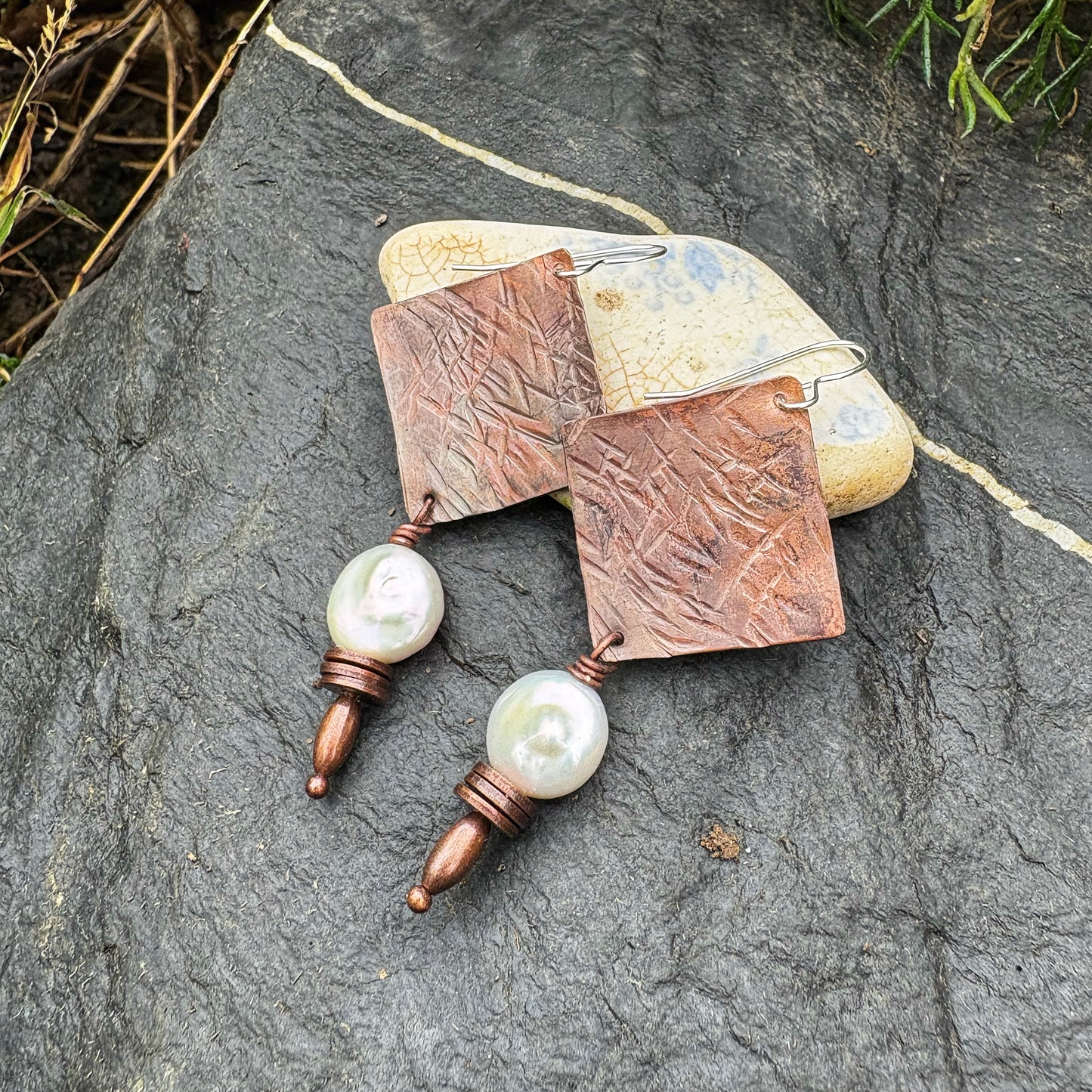 Rustic Pearl Earrings
