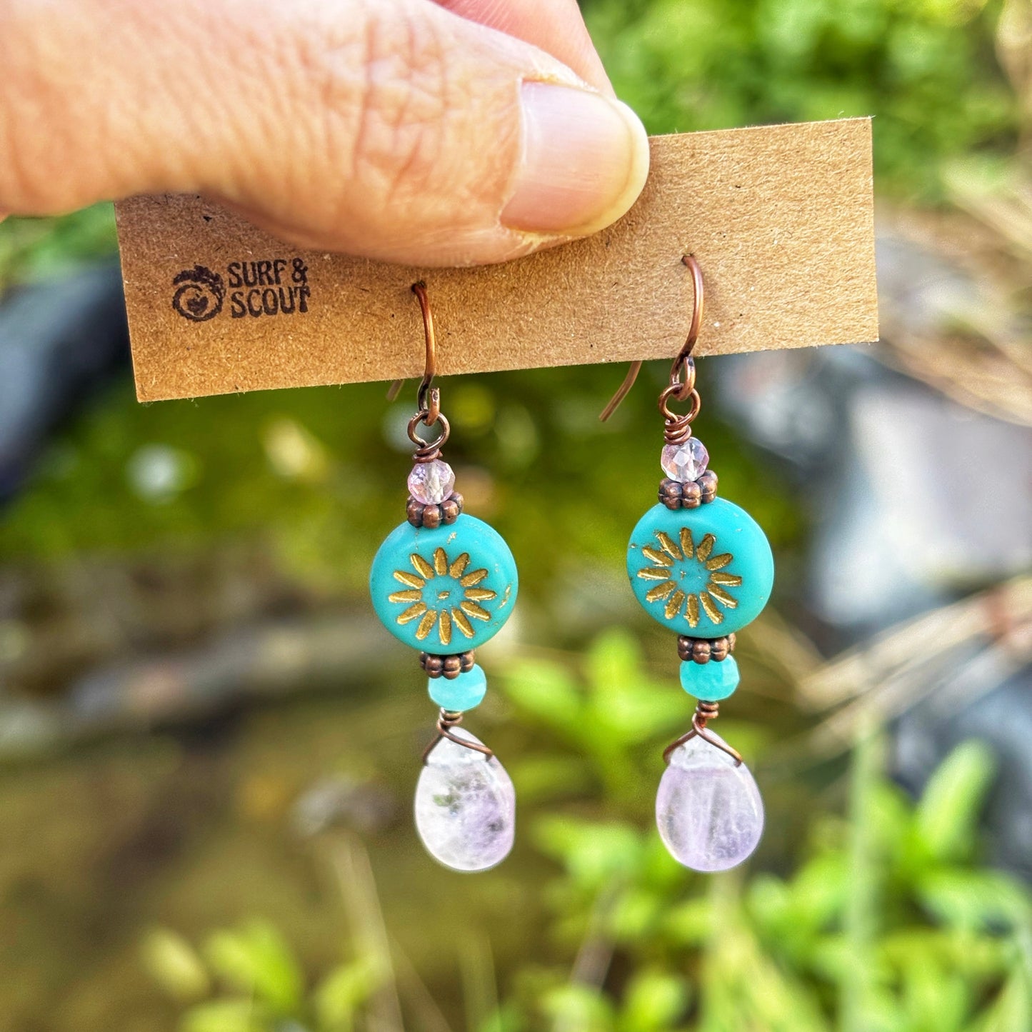 Lavender Sunburst Earrings