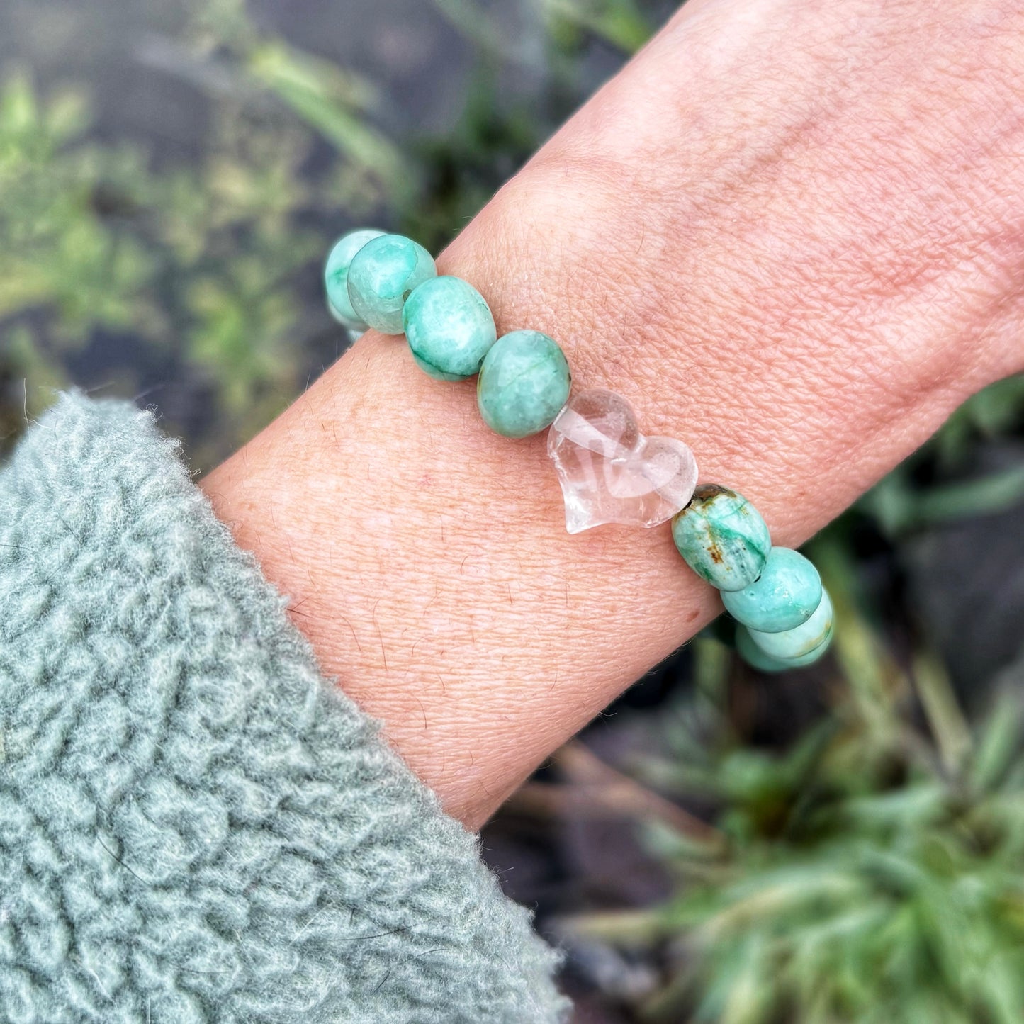 Quartz Crystal Heart Bracelets