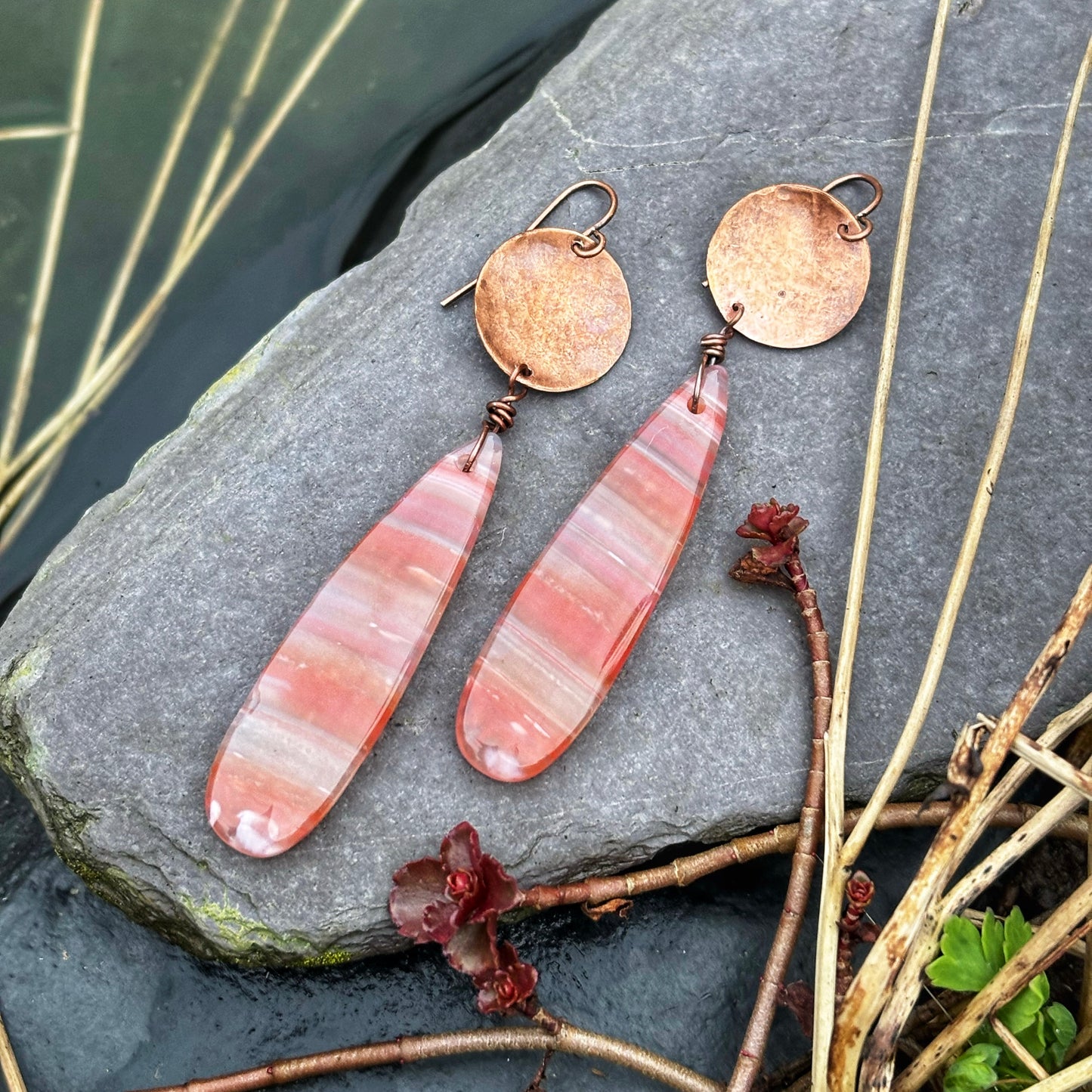 Sunrise Banded Agate Earrings