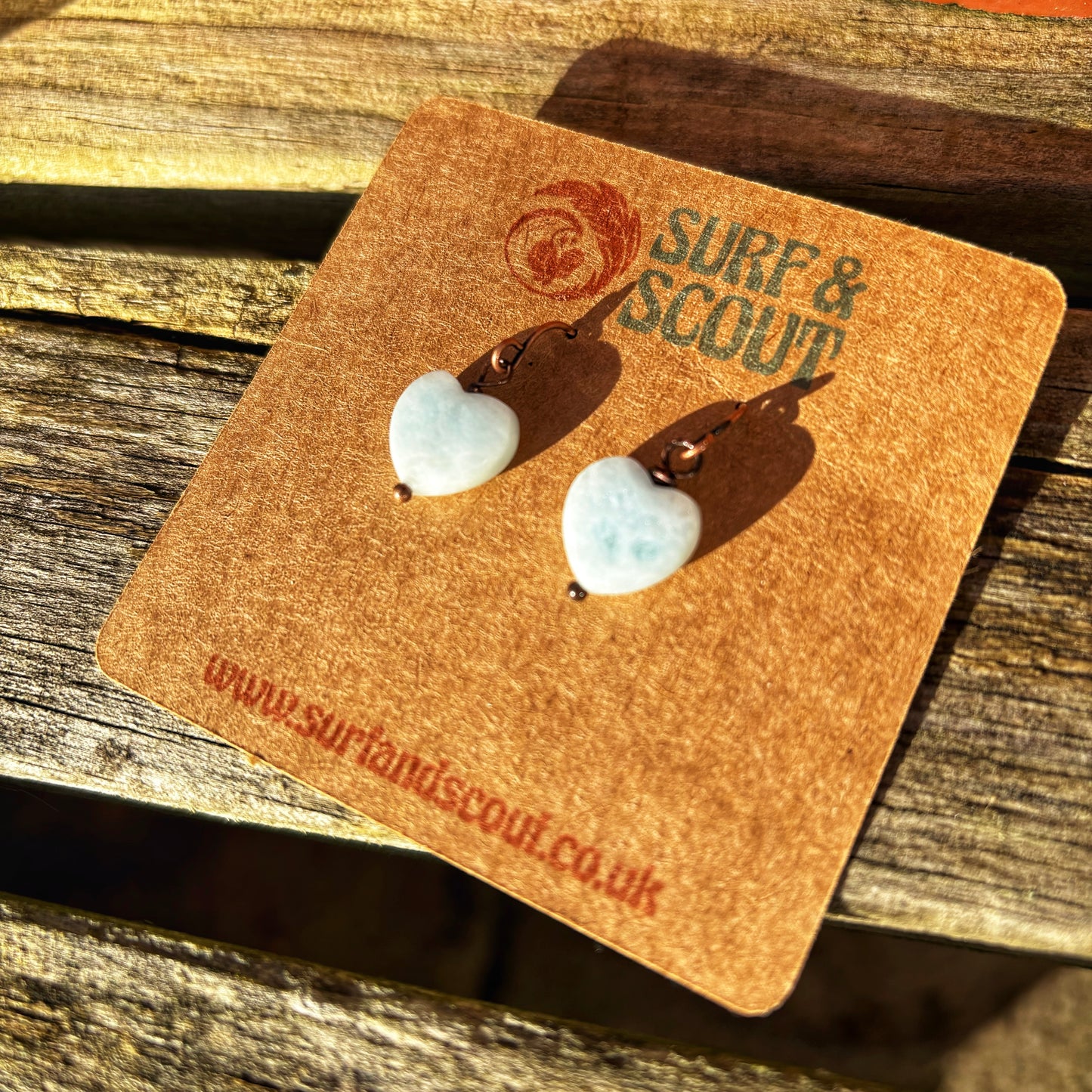 Aquamarine Heart Earrings