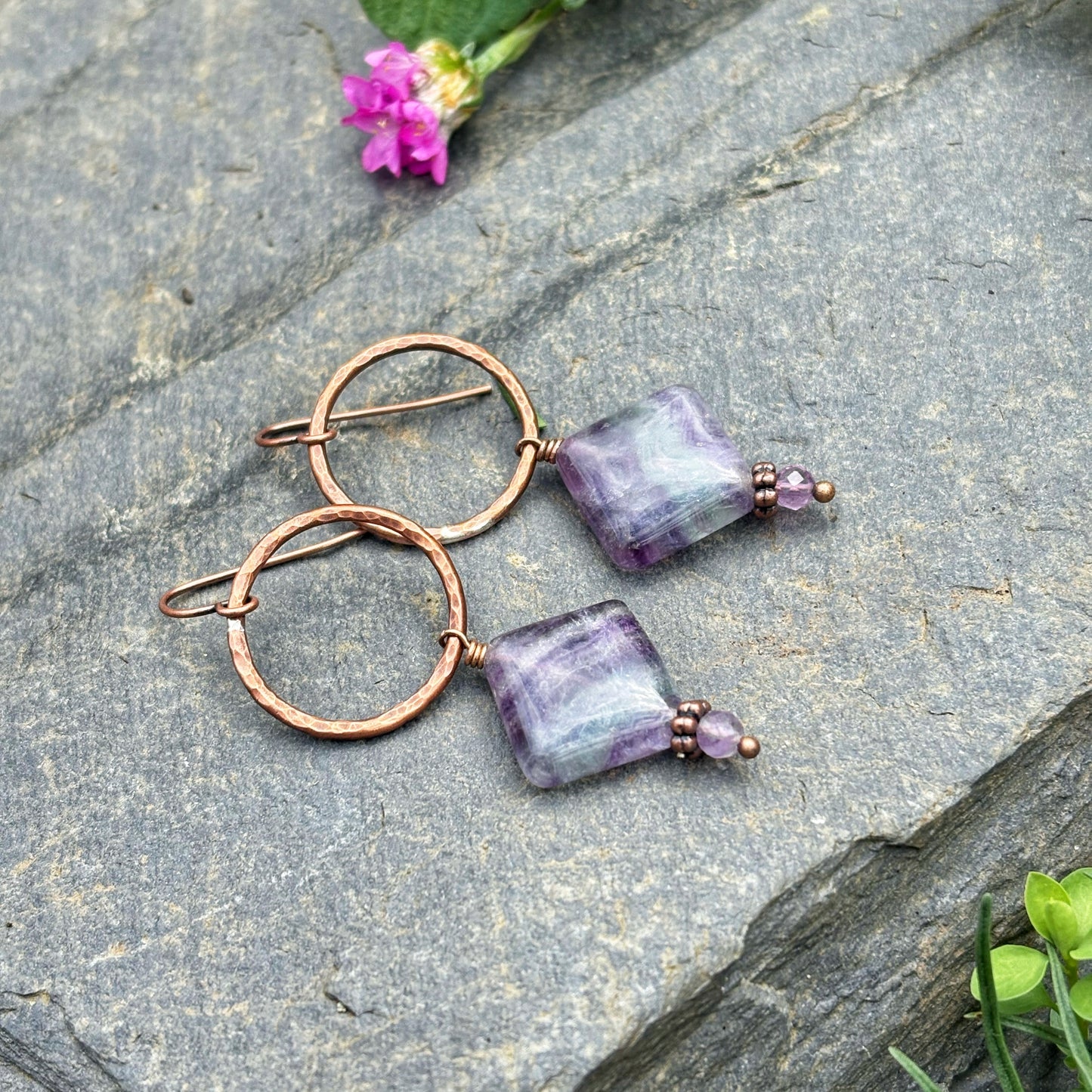Rustic Fluorite Earrings