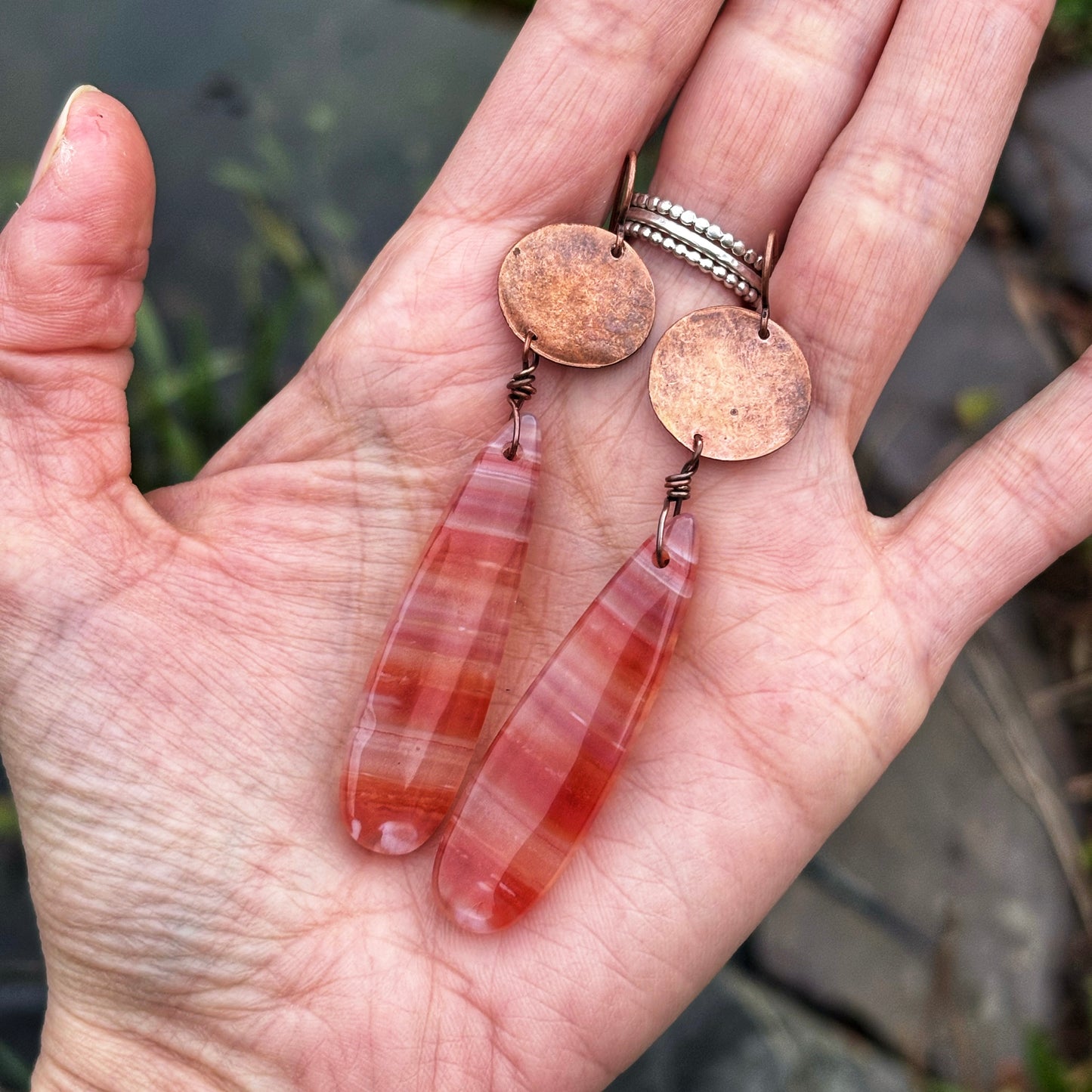 Sunrise Banded Agate Earrings