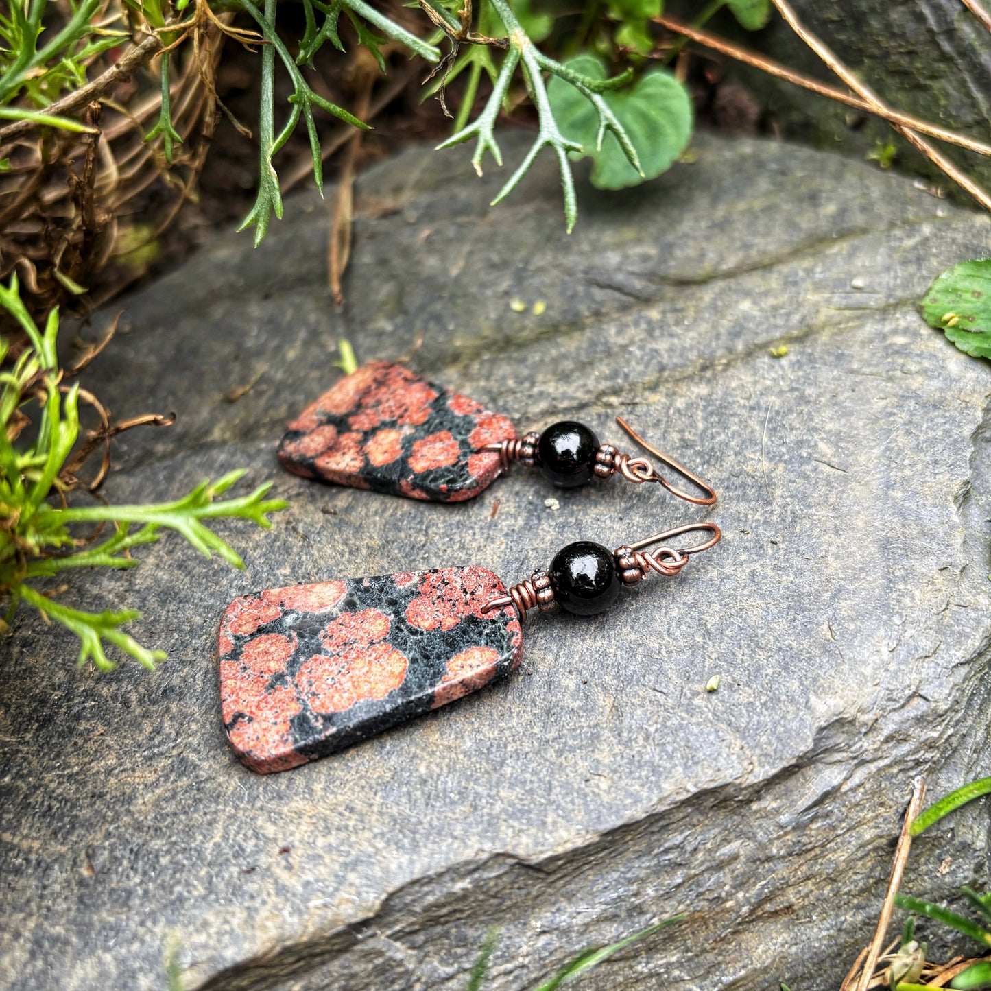 Firework Obsidian Earrings