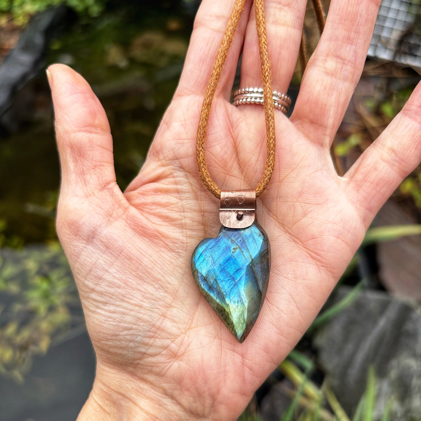 Gemstone Love Heart Necklaces