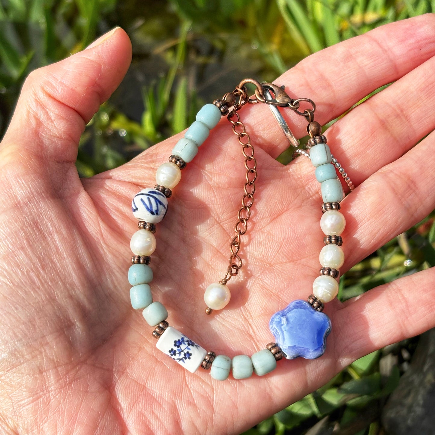 Blue Floral Bracelet