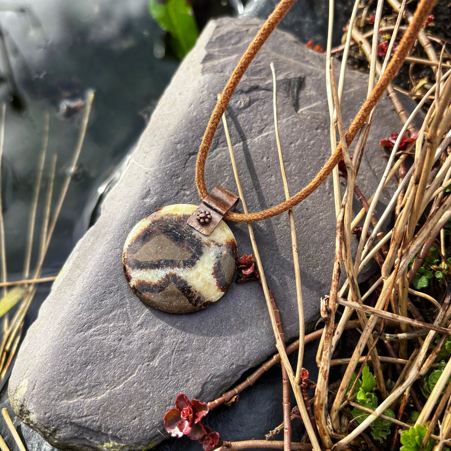 Rustic Dragon Stone Necklace