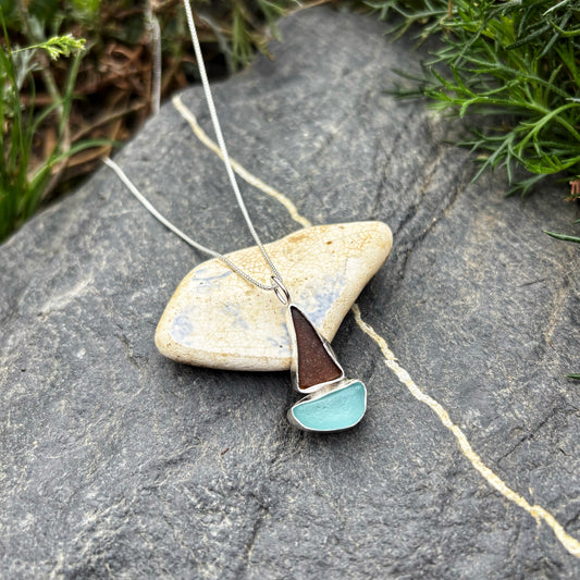 Amber Sailboat Necklace