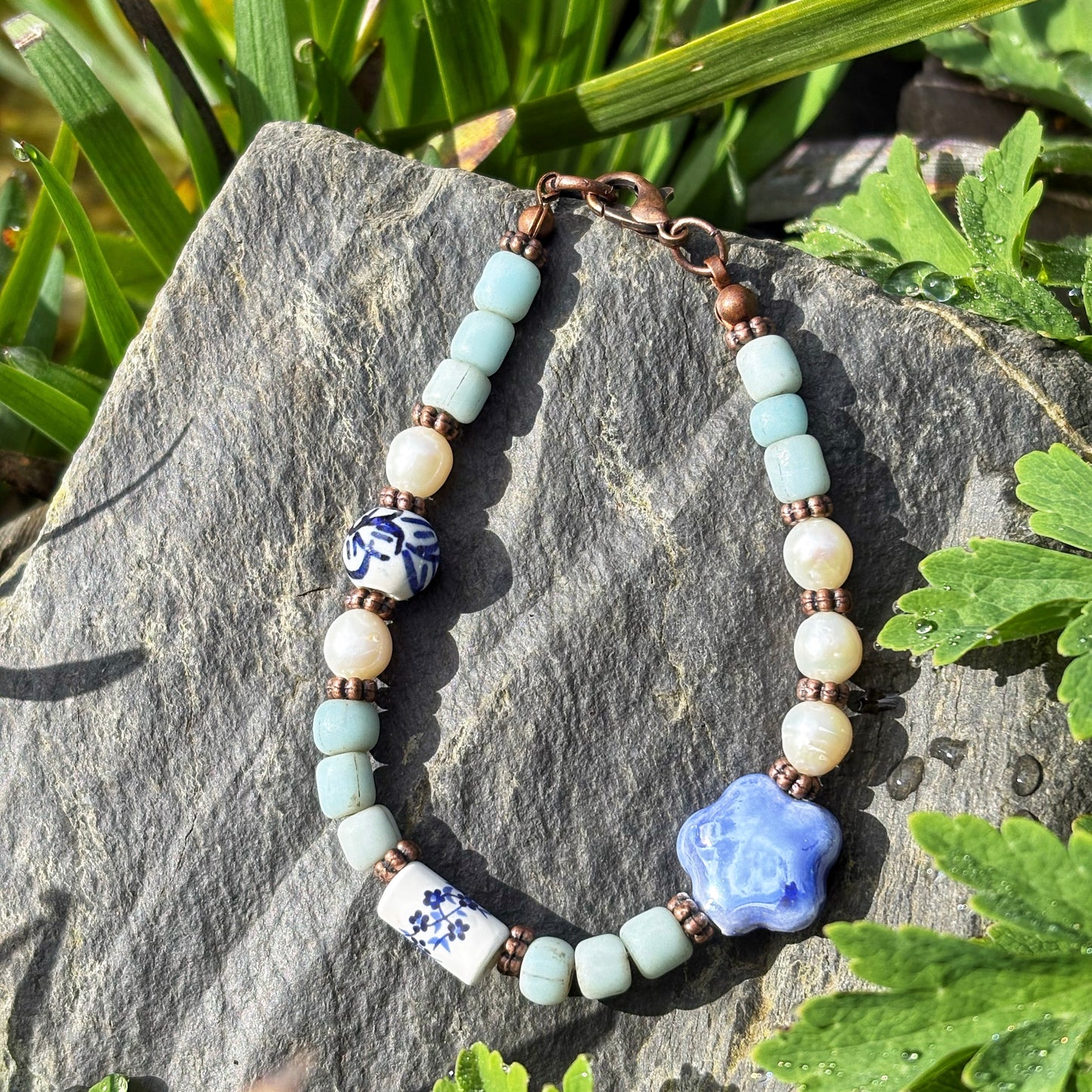 Blue Floral Bracelet