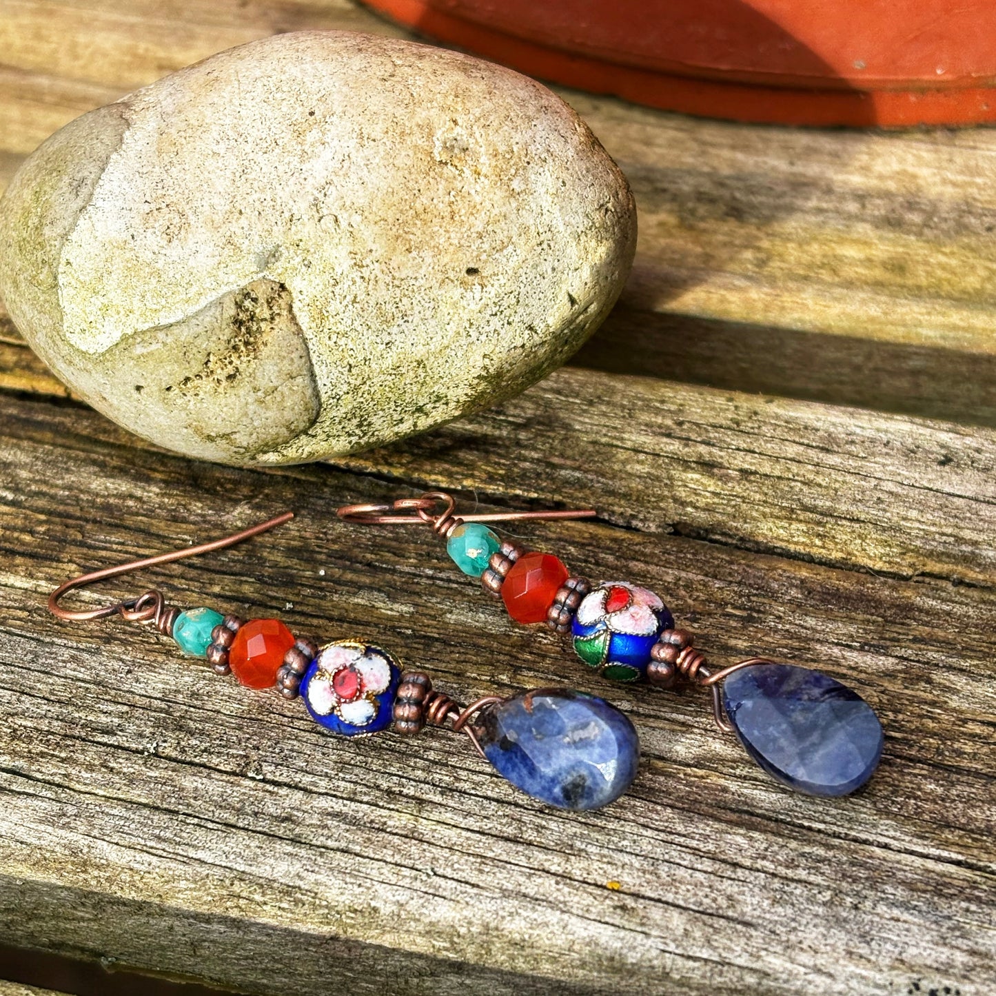 Lapis Flower Earrings
