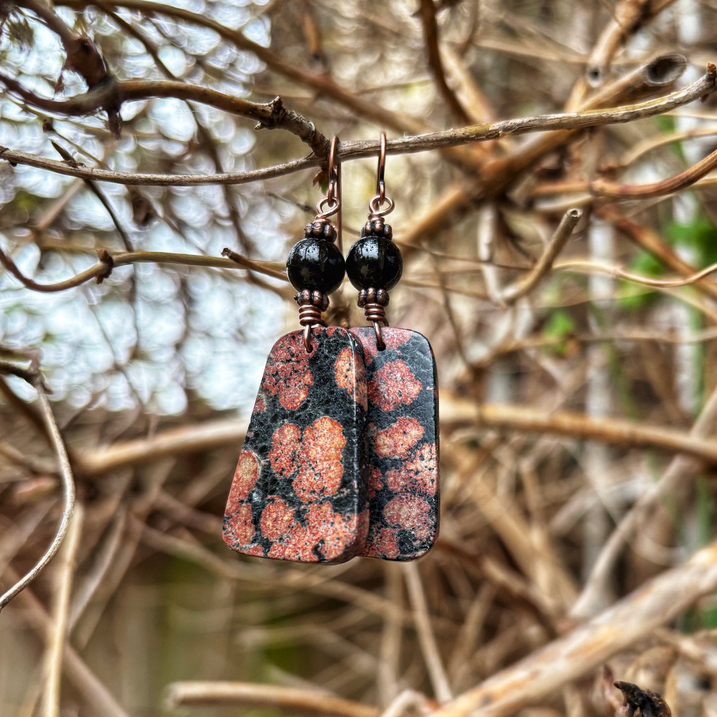 Firework Obsidian Earrings