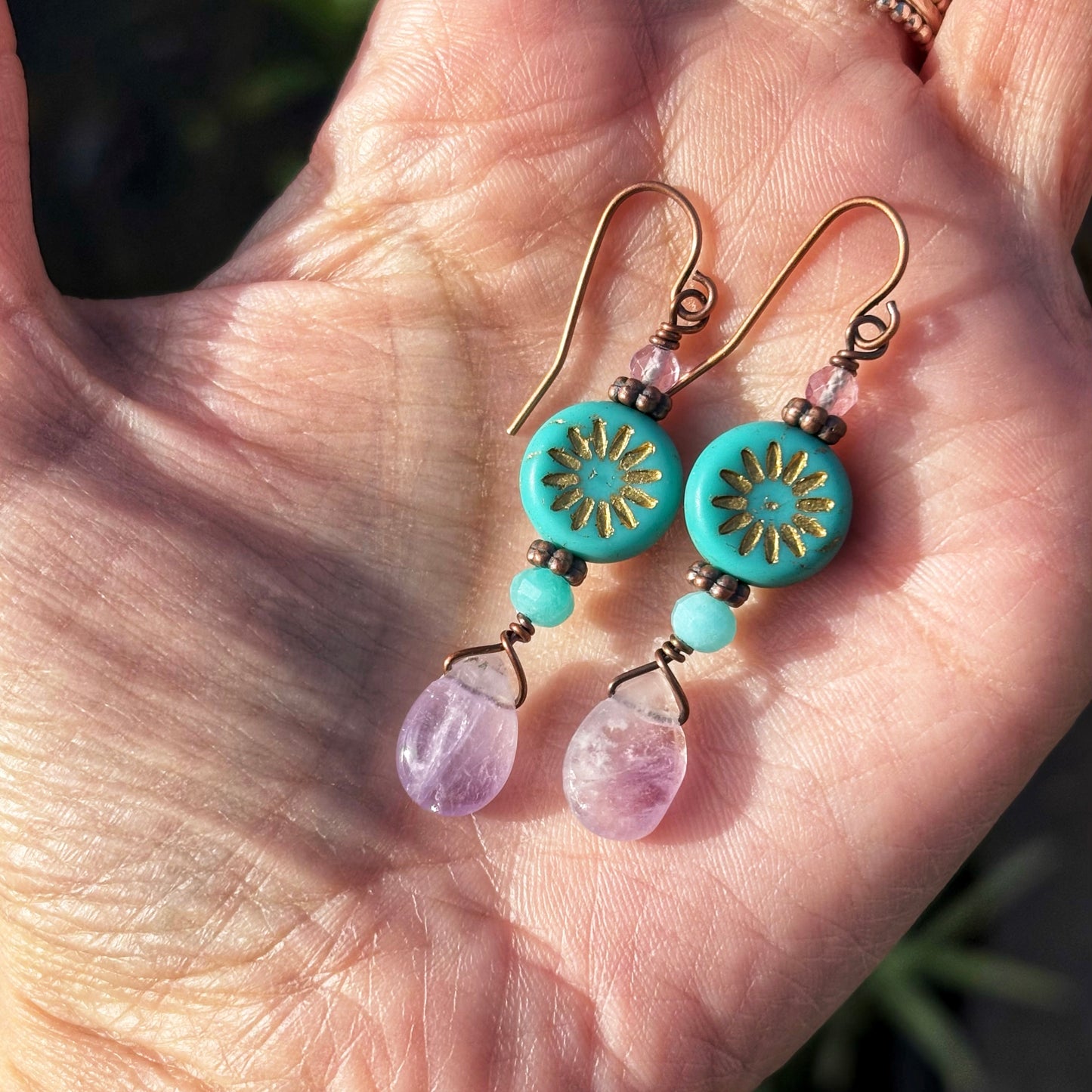 Lavender Sunburst Earrings
