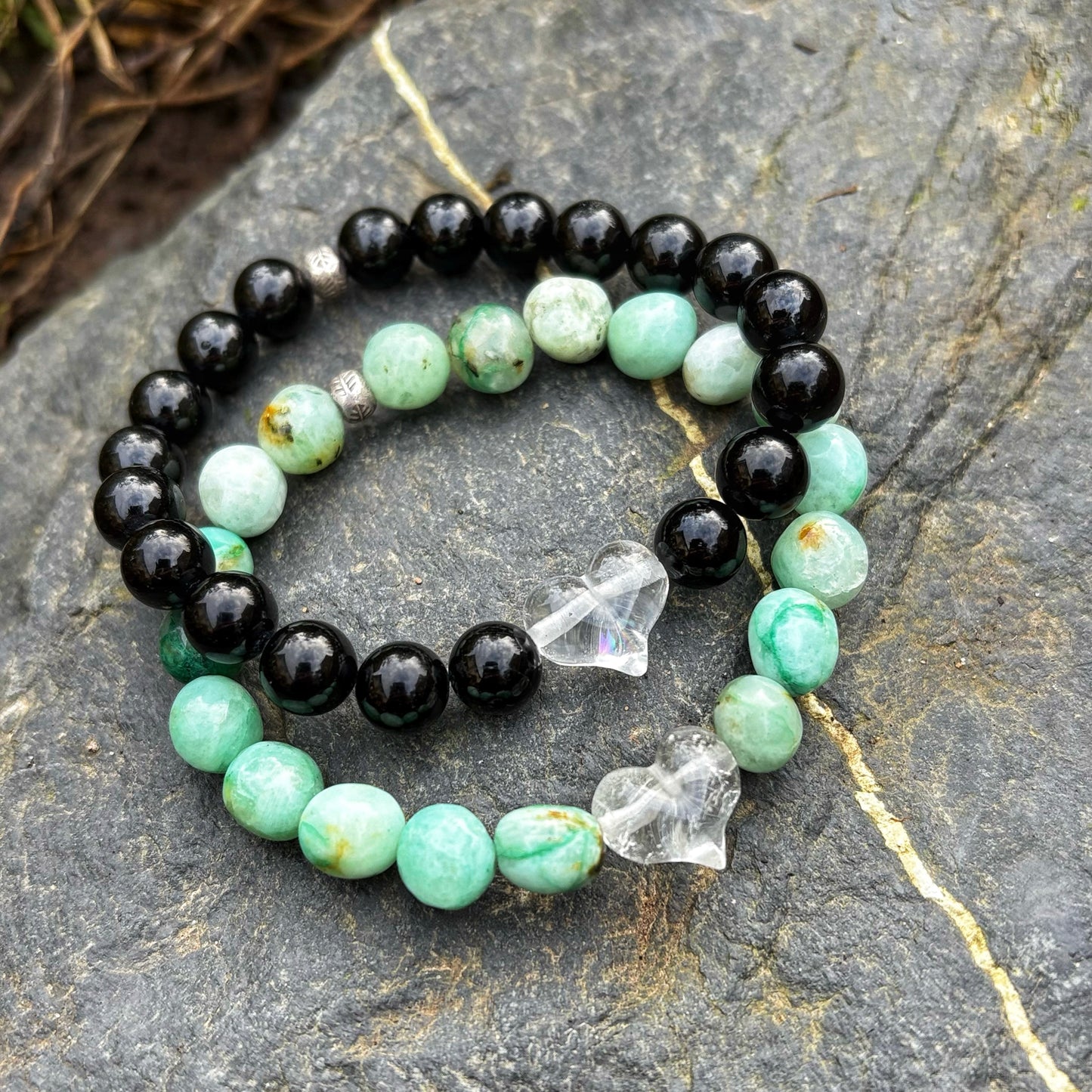 Quartz Crystal Heart Bracelets