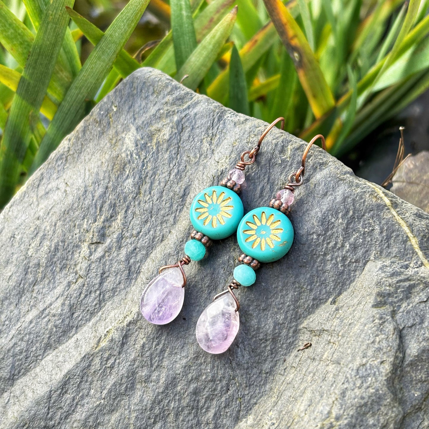 Lavender Sunburst Earrings