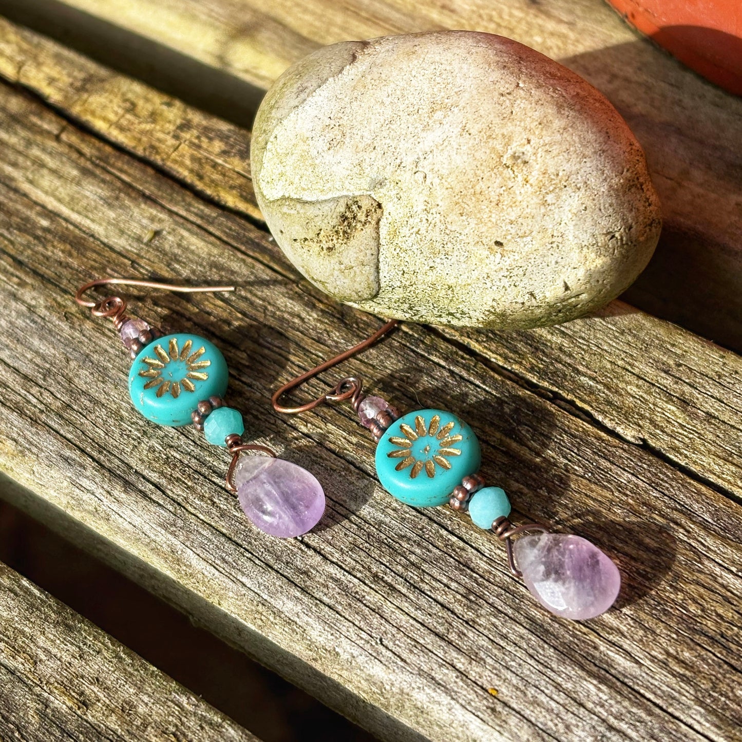Lavender Sunburst Earrings
