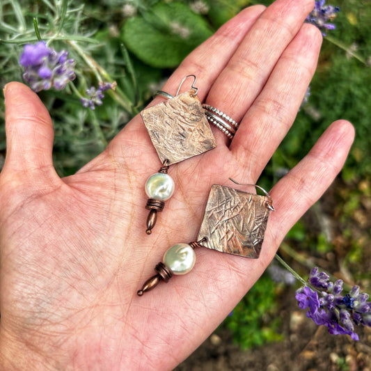 Rustic Pearl Earrings